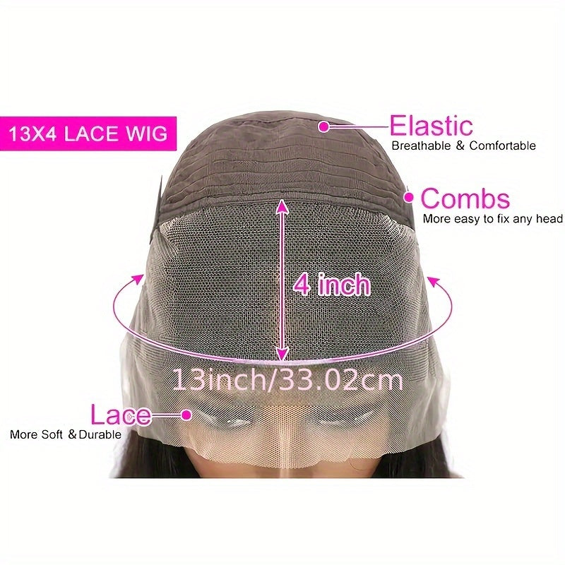 Chocolate Brown Straight Lace Front Wig - 13x4 HD Transparent Human Hair, 200% Density, Pre-Plucked with Baby Hair, Glueless Design for a Sleek, Natural Look