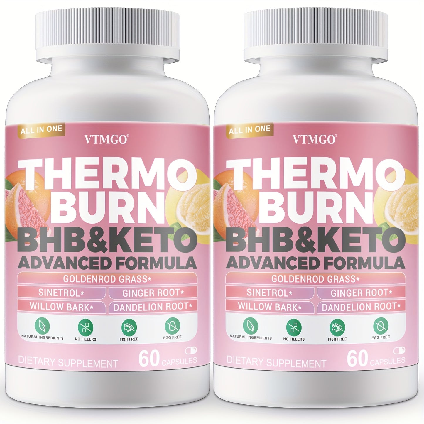 THERMO BURN Capsules Contain Caffeine, Flavonoids, Ginger Root, And Dandelion Root. Natural Ingredients Can Help You Maintain Your Figure And Help Through Metabolism - VTMGO