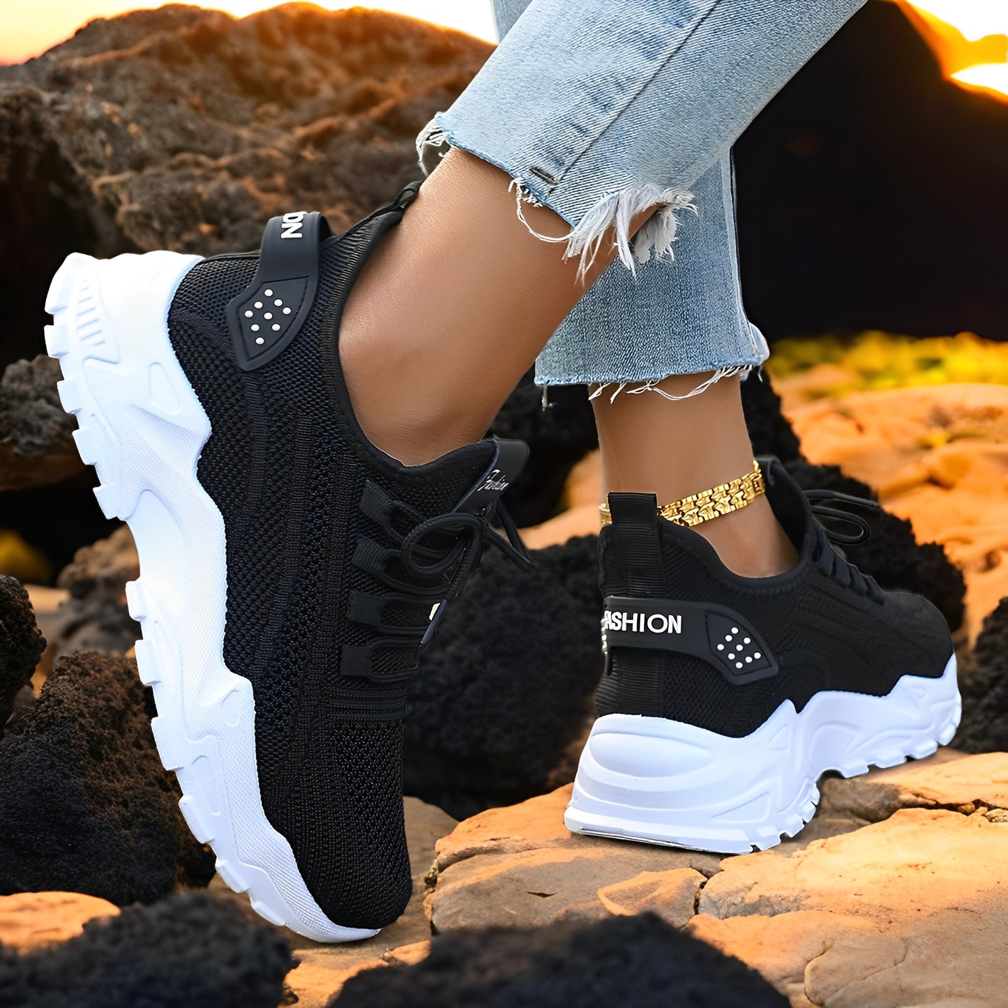 Women'S Lightweight Athletic Shoes - Breathable Knit Running Sneakers, Soft Sole Low-Cut Design for All Seasons