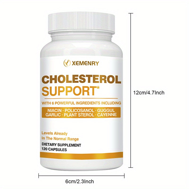 Cholesterol Support - with Niacin, Plant Sterol, Cayenne Pepper, Garlic Bulb Powder, Antioxidant - 120pcs
