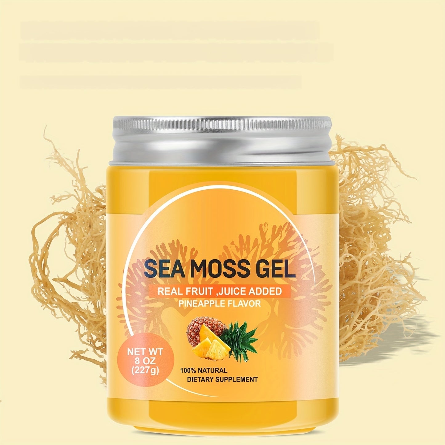 Irish Sea Moss Seamoss Gel Sea Moss Gel Raw Rich In Vitamins & Minerals | Nutritional Supplement | Vitamins and Minerals Wild Harvested, Pineapple Flavor