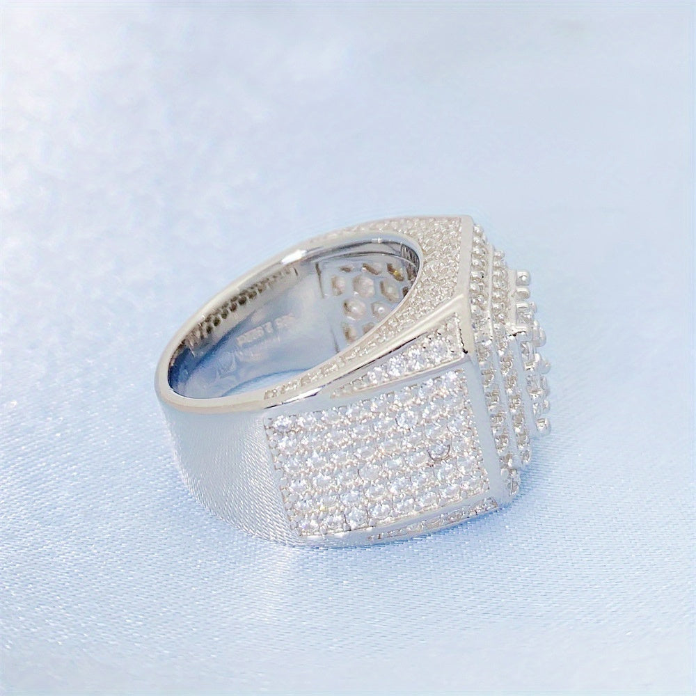 A S925 Silver-plated-plated ring for men, plated with, uniquely designed for party street style jewelry gifts