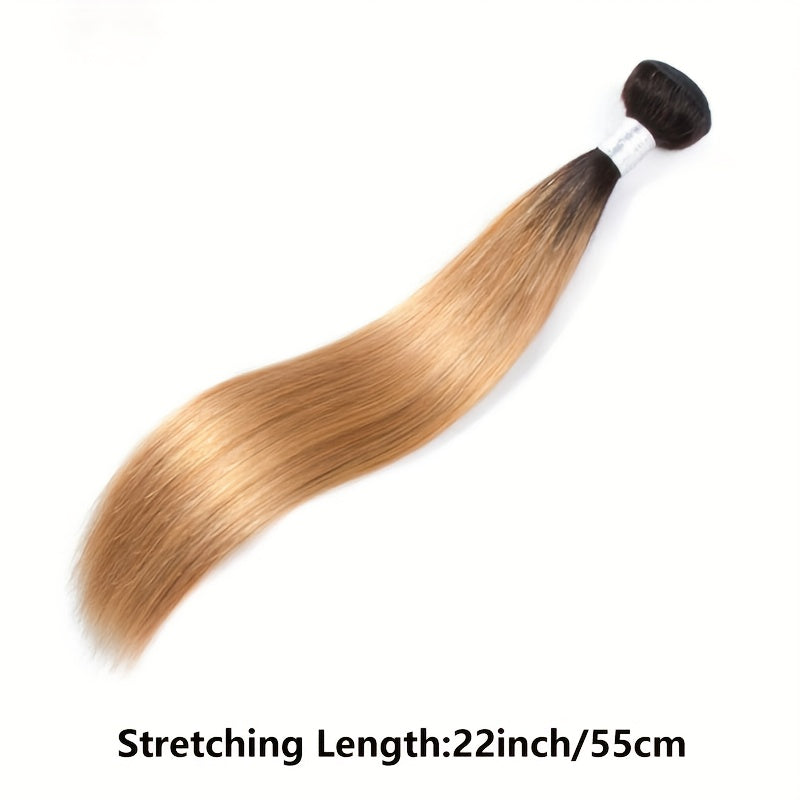 Brazilian Straight Human Hair Bundles Ombre Brown 1B 27 Colored Human Hair Weave Bundles for Women Remy Hair