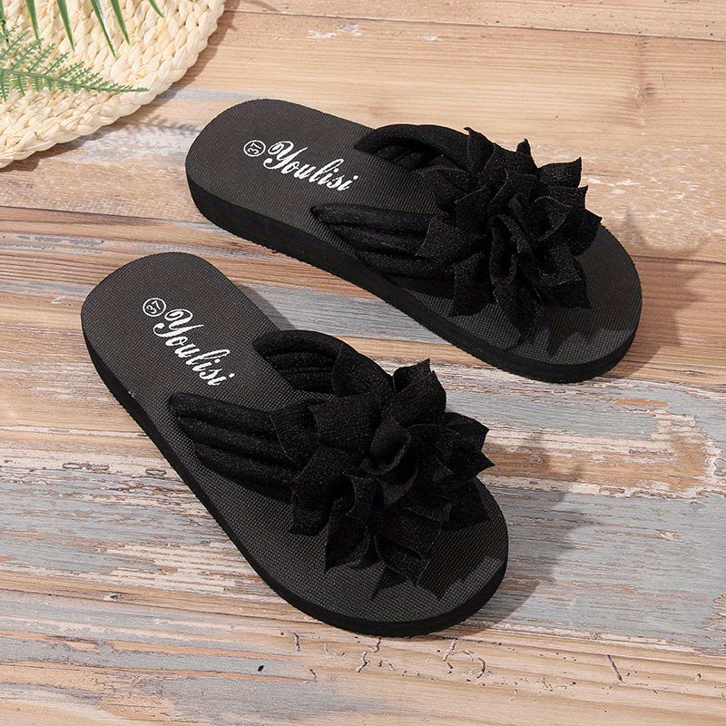 Toe Clip Flip-Flops for Women, Plus Size, Floral Flat Sandals for Men and Women, Summer New Style Couple Sandals