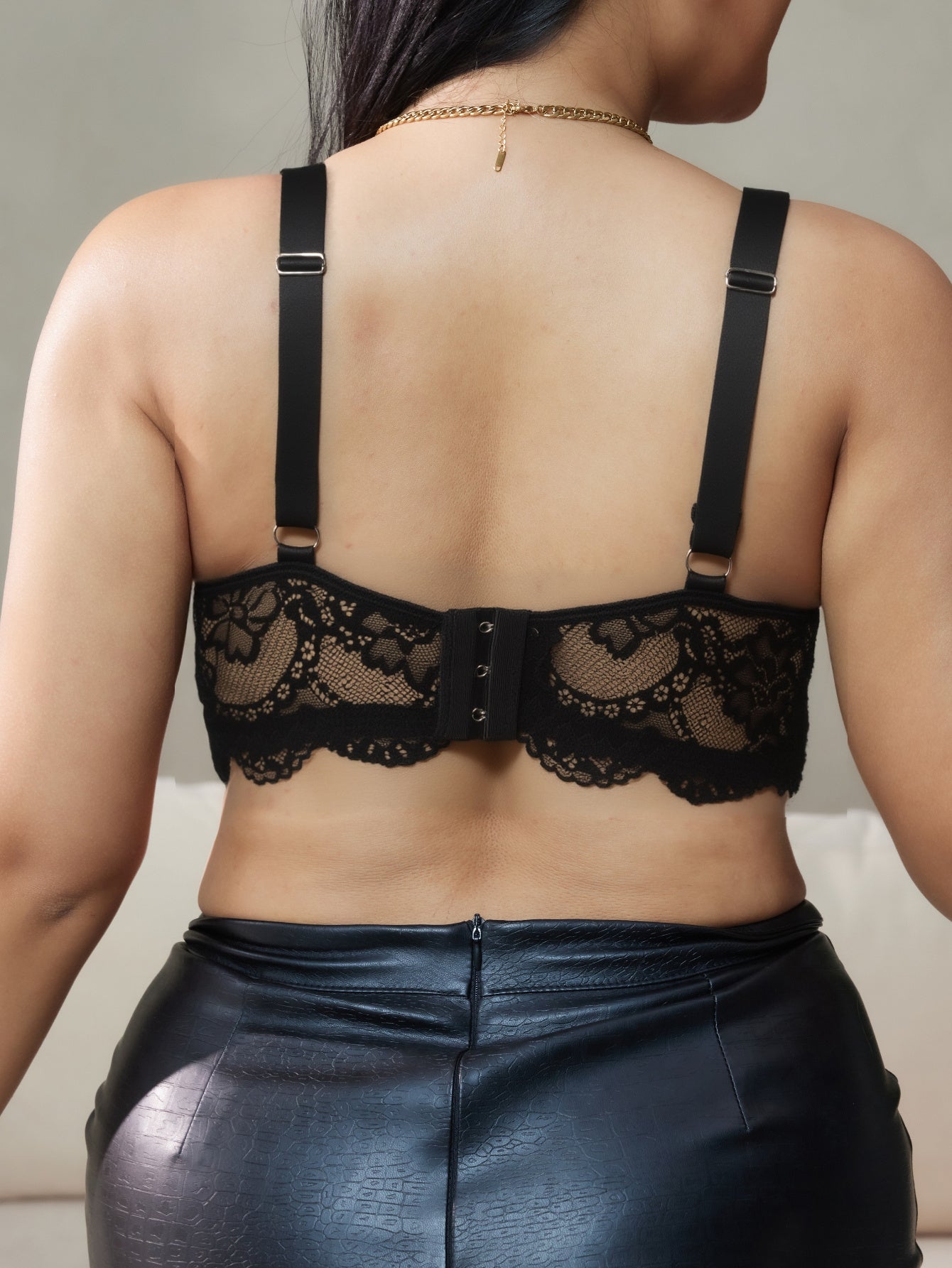 Women'S Lace-edged Printed Underwear, with Steel Rims and No Chest Pads, Mature and Sexy, Daily Comfortable Gathering Bra