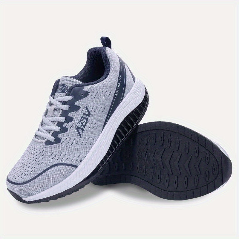 Women'S Lightweight Mesh Casual Sports Shoes - Breathable, Lace-Up Running Shoes, Comfortable Rubber Soles, Fashionable Solid-Color Casual Walking Shoes