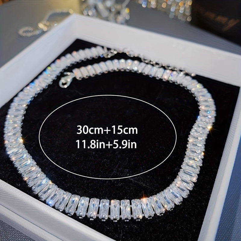 Chunky Shiny Tennis Necklace Ladies Party Necklace For Wife And Friends Pendant Necklace Chain Necklace Charm Necklace Chocker Statement Necklace