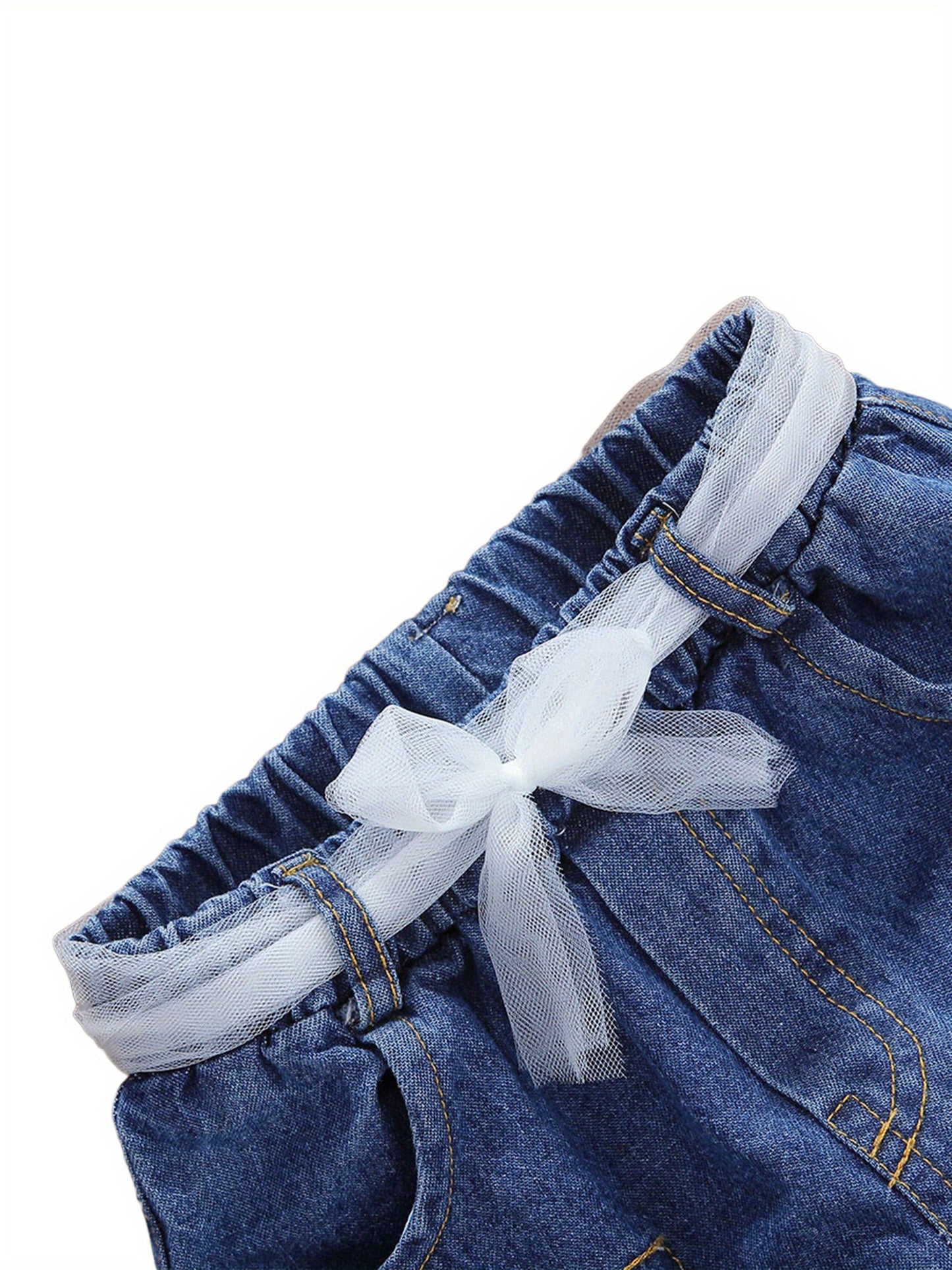 Girlacute;s Summer Outfit Sets Sleeveless Leopard Print Denim Top + Leopard Print Denim Shorts, Perfect for Outdoor