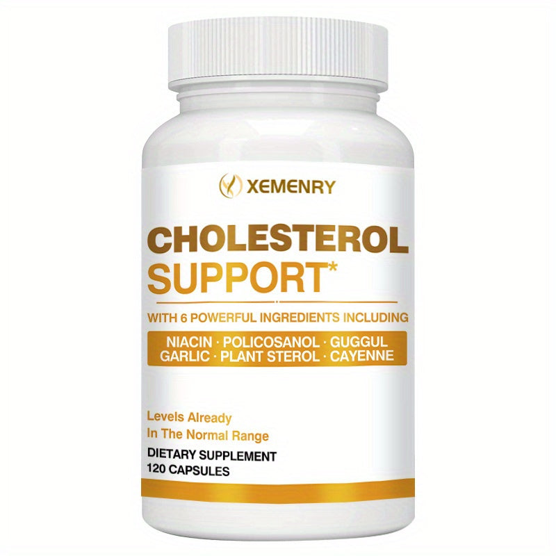 Cholesterol Support - with Niacin, Plant Sterol, Cayenne Pepper, Garlic Bulb Powder, Antioxidant - 120pcs