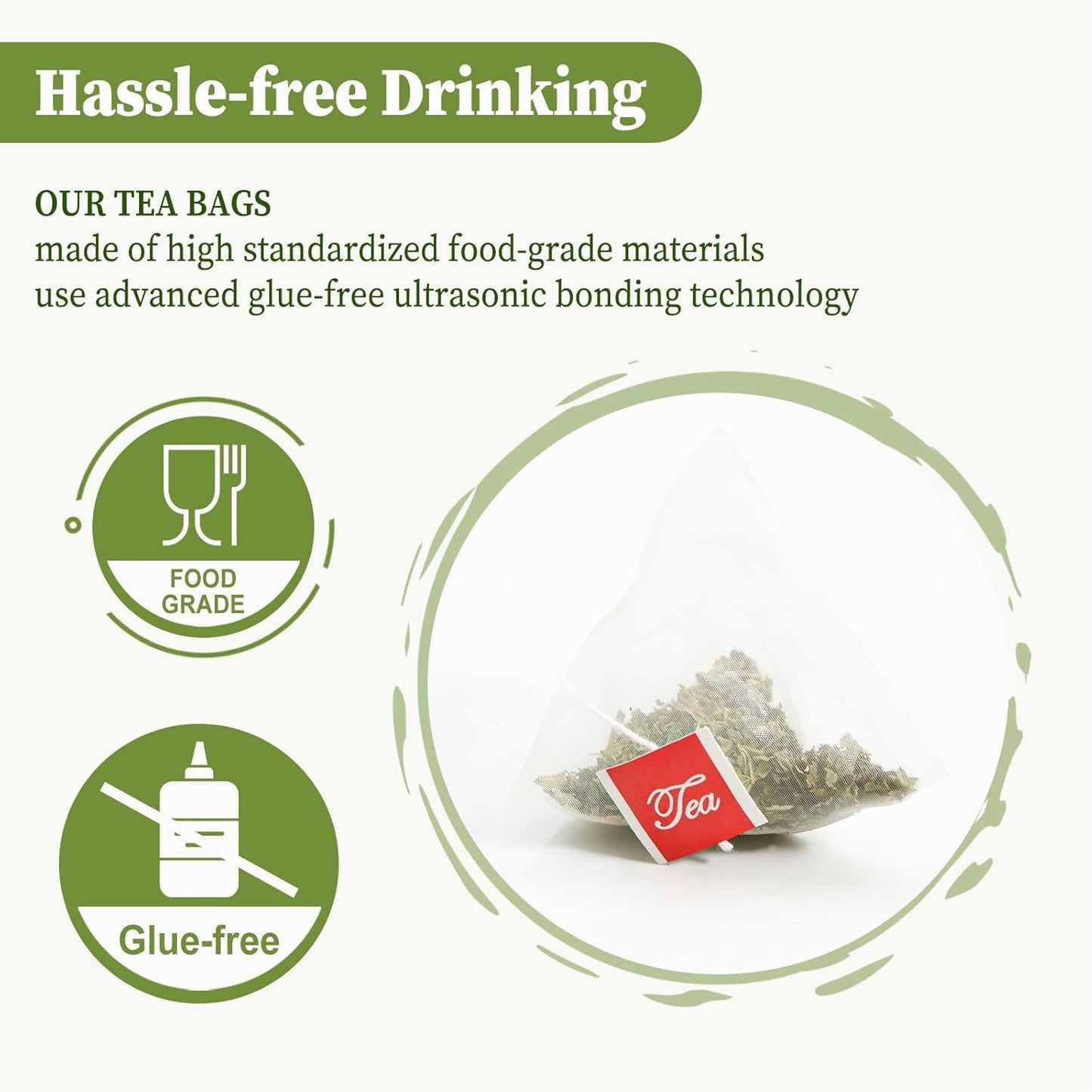 FullChea - Lemon Balm Tea Bag, 60 Teabags, 1.5g/ bag - Premium Lemon Balm Herb - Melissa Officinalis - Caffeine-free