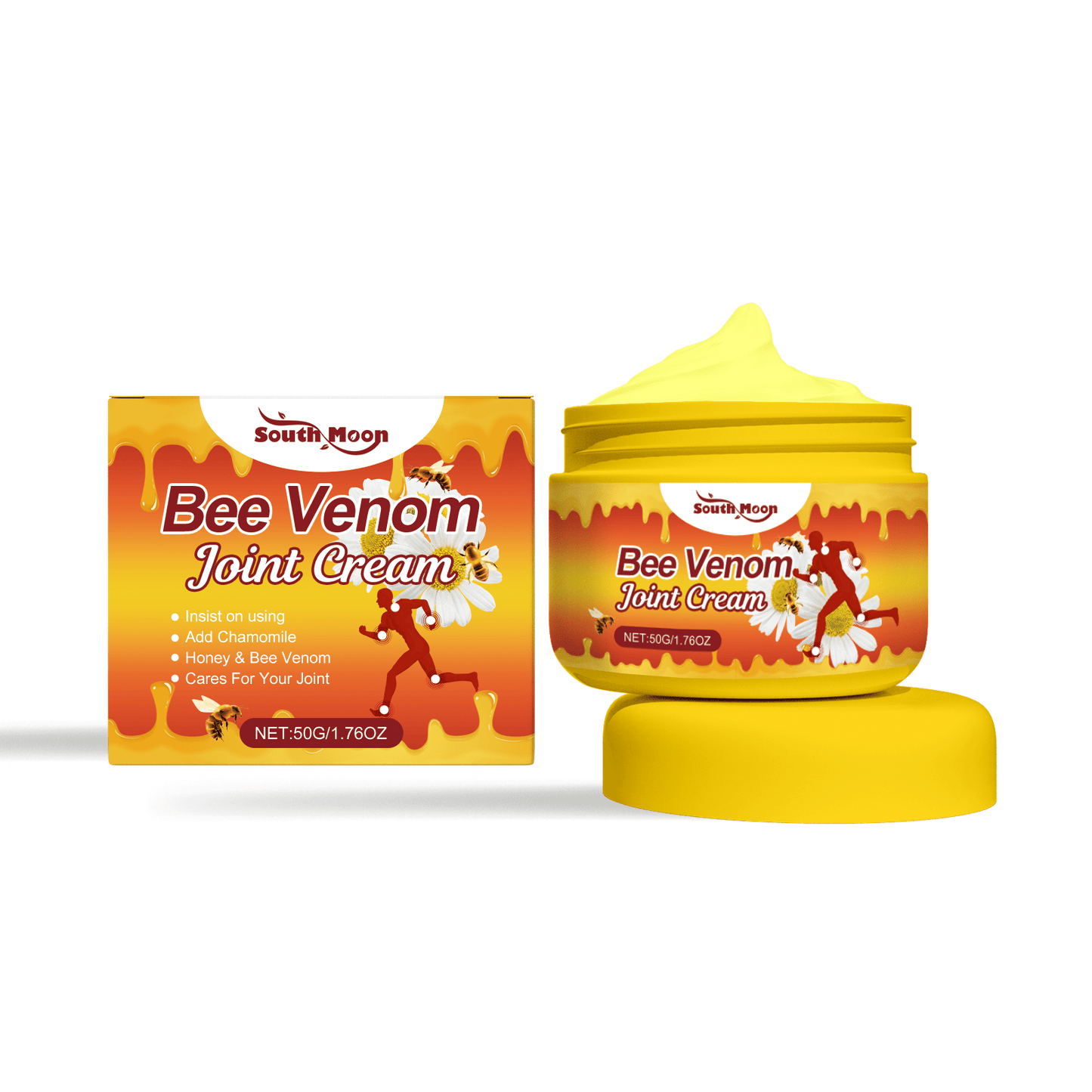 50g Bee Venom Joint Massage Cream, Body Massage Cream for Hands, Feet, Hamstrings, Knees, Lumbar Joints, Natural Bee Venom Joint Massage Cream: nature's gift to care for your joints!