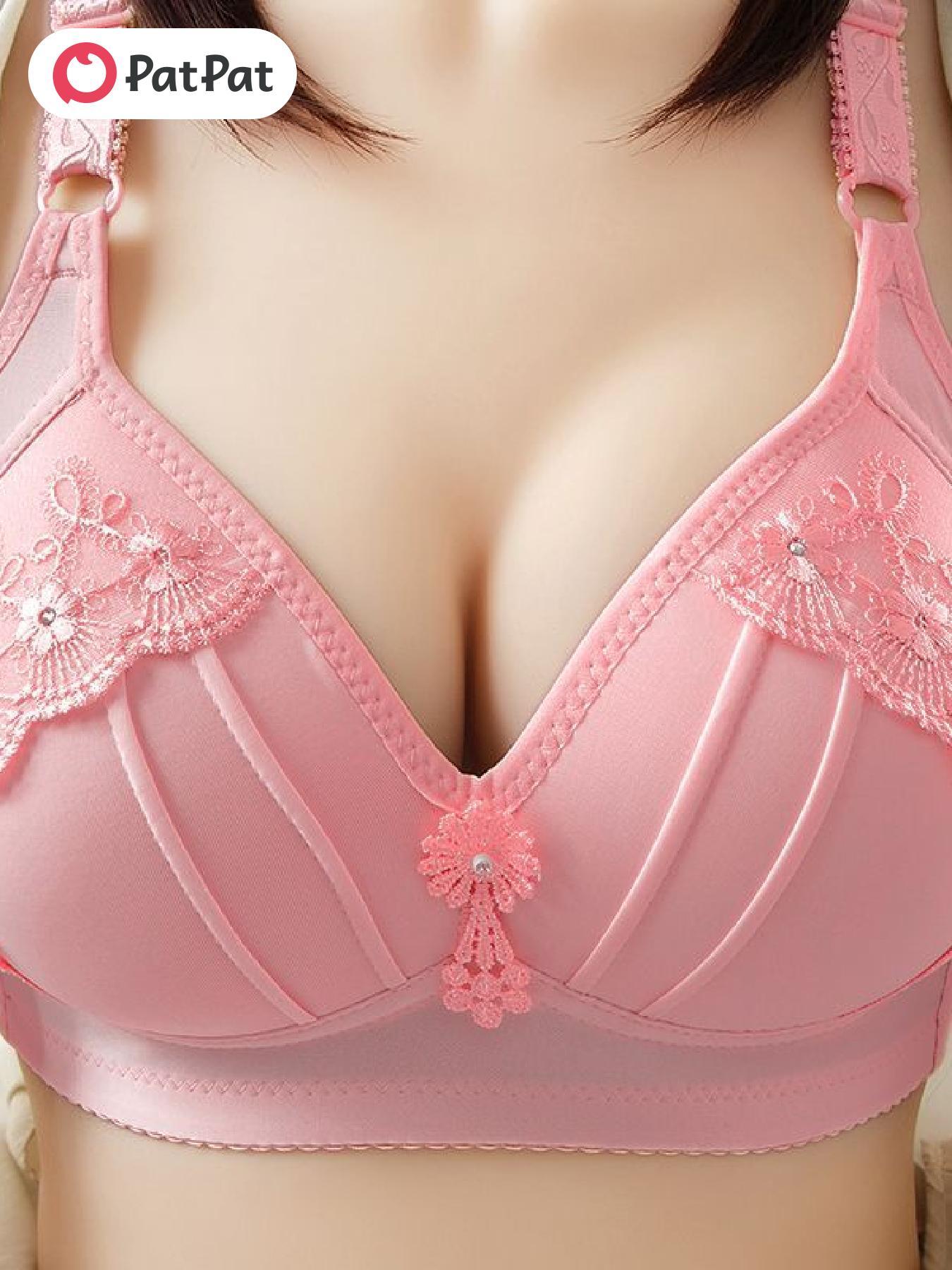 Patpat Women's 4-Pack Lace Wireless Bra - Sexy & Comfortable Soft Seamless Underwear for Casual Attire, Breathable & Affordable, Sizes S-XXL