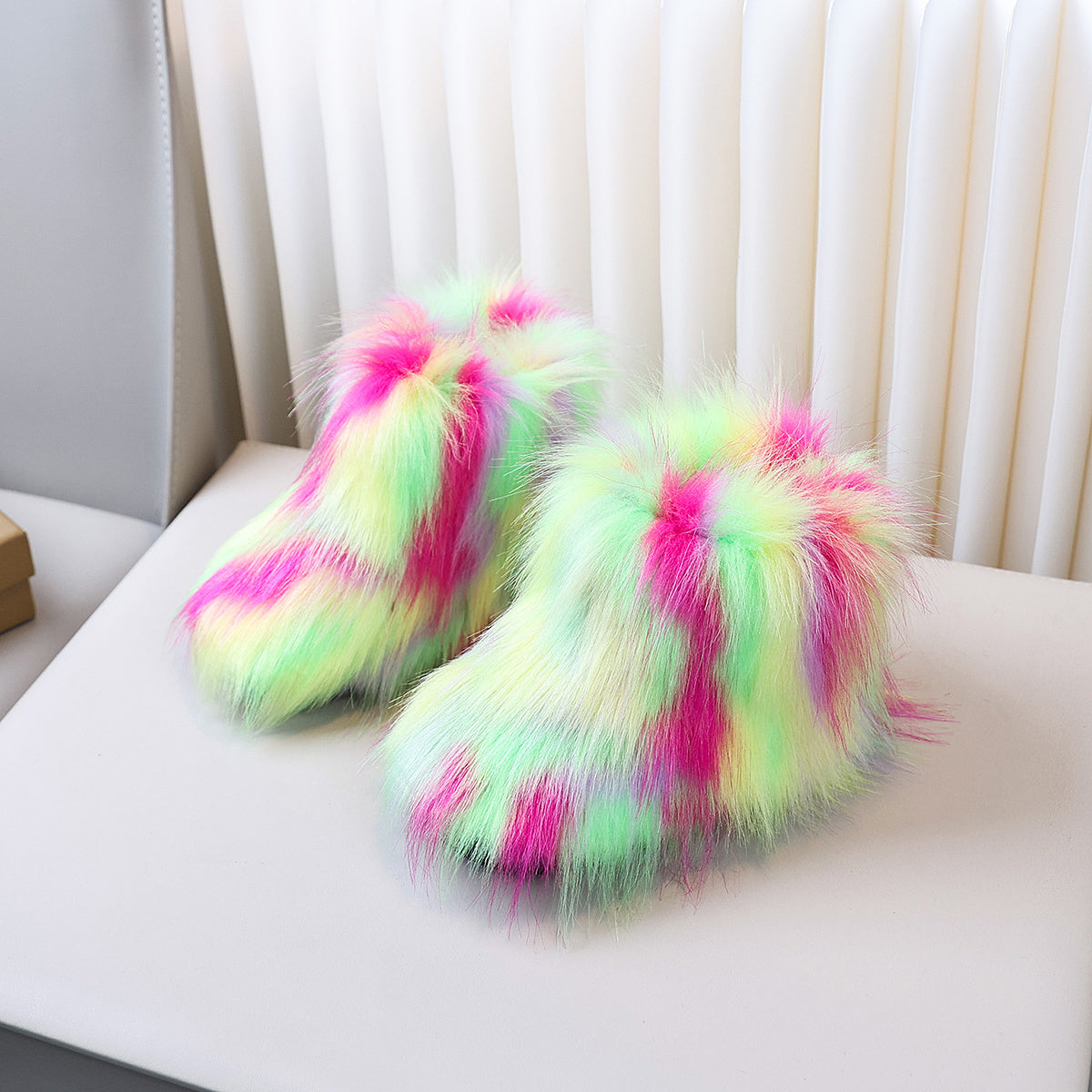 Girls' Winter Boots with Tassel - Slip-On Closure, Non-Slip Rubber Sole, Warm Mid-Calf Boots for Snow, Hiking