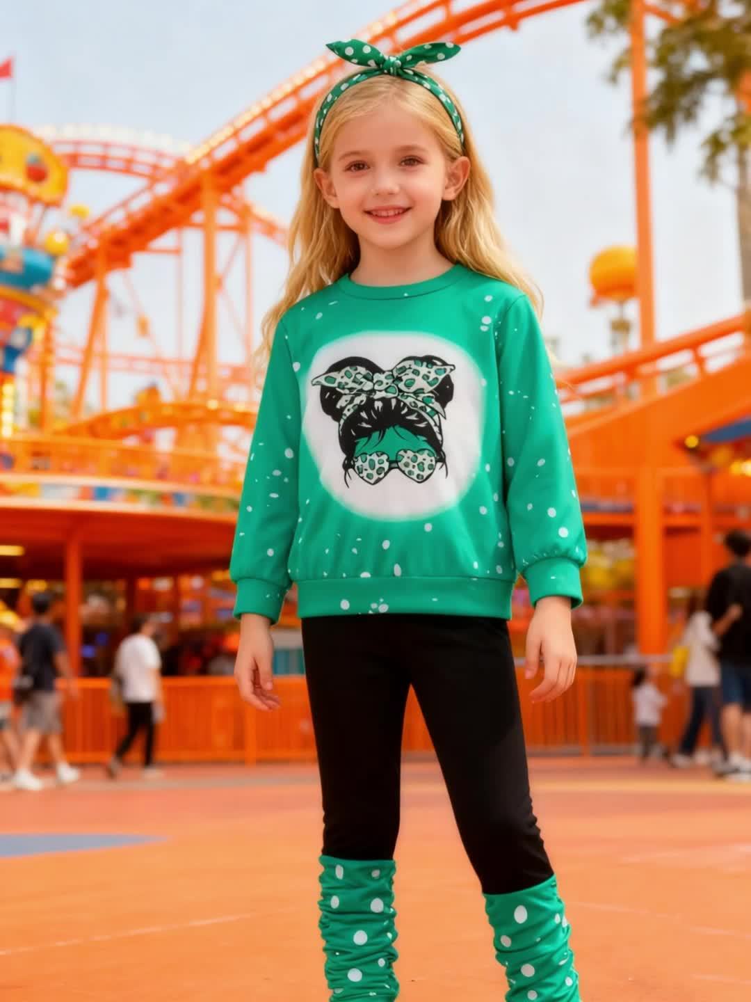 2pcs, Girl's Comfy Soft Long Sleeves Cartoon Girl with Fashion Glasses Graphic Print Sweatshirt & Long Pants Co Ord Set for Outdoors, Fall & Winter Best Choice, As Gifts, Ribbed Cuffs, Elastic Waist, Street Fashion, Perfect f