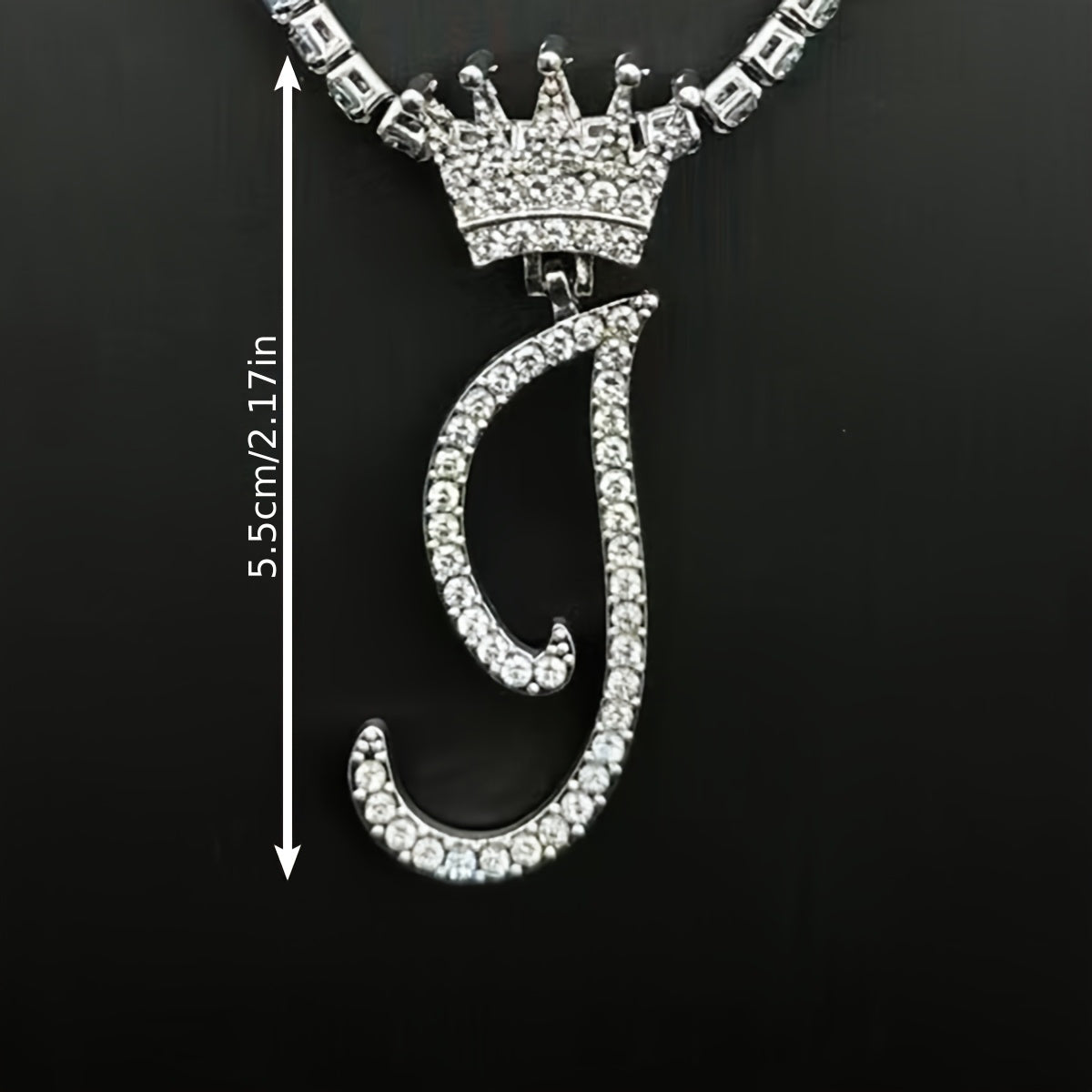 1pc Men's and Women's Fashion Pendant Necklace-26 Crown-shaped Fancy English Letter Pendant Necklace with Round Box Chain-Hip-hop Style Niche Necklace Jewelry Gift