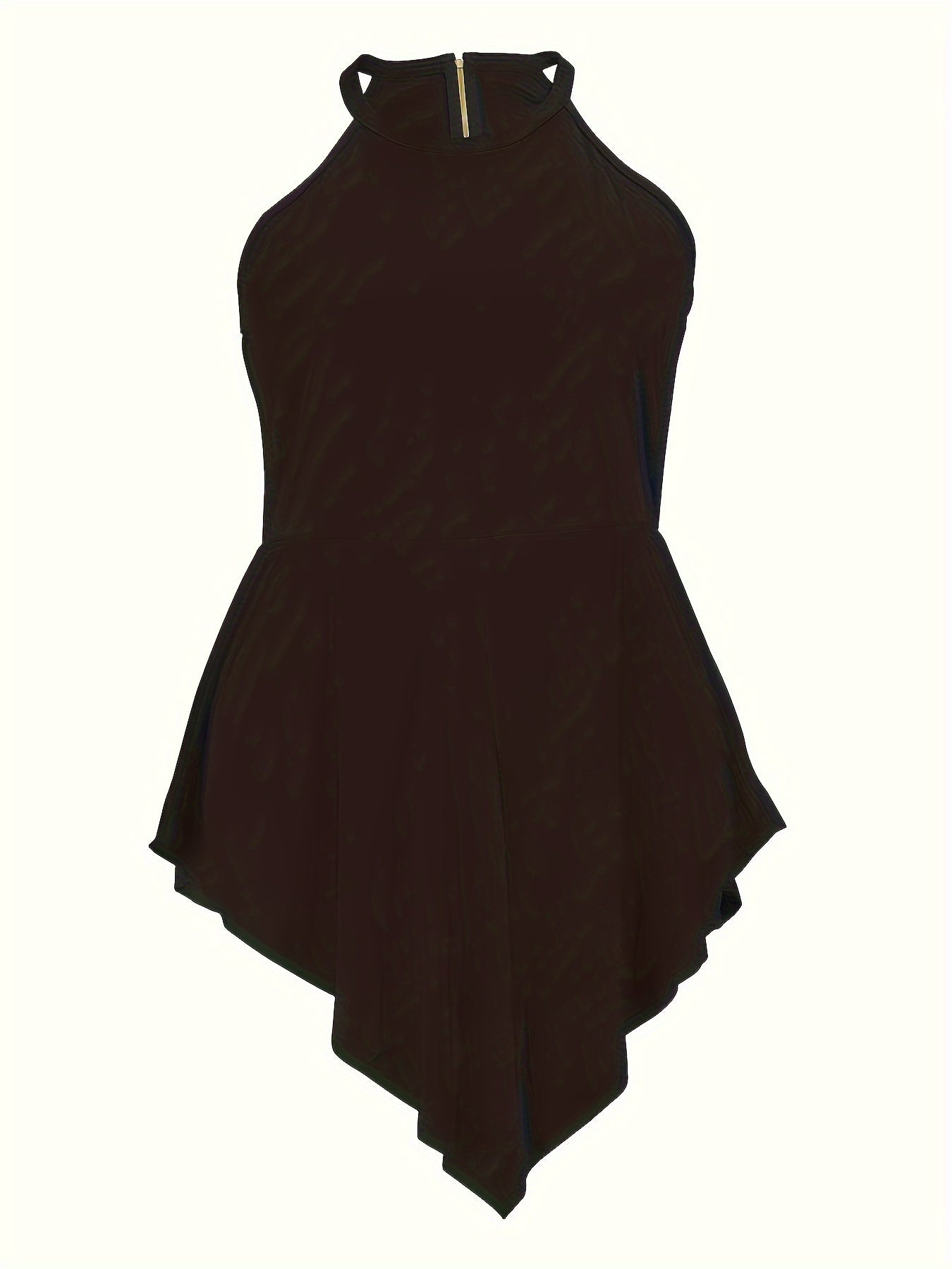 Plus Size Elegant Black Bodycon Jumpsuit - Stretchy Fabric with Zipper Back, Machine Washable, All-Season Versatile Wear for Women, Seamlessbodysuit, Formal Attire, Nontransparent Fabric