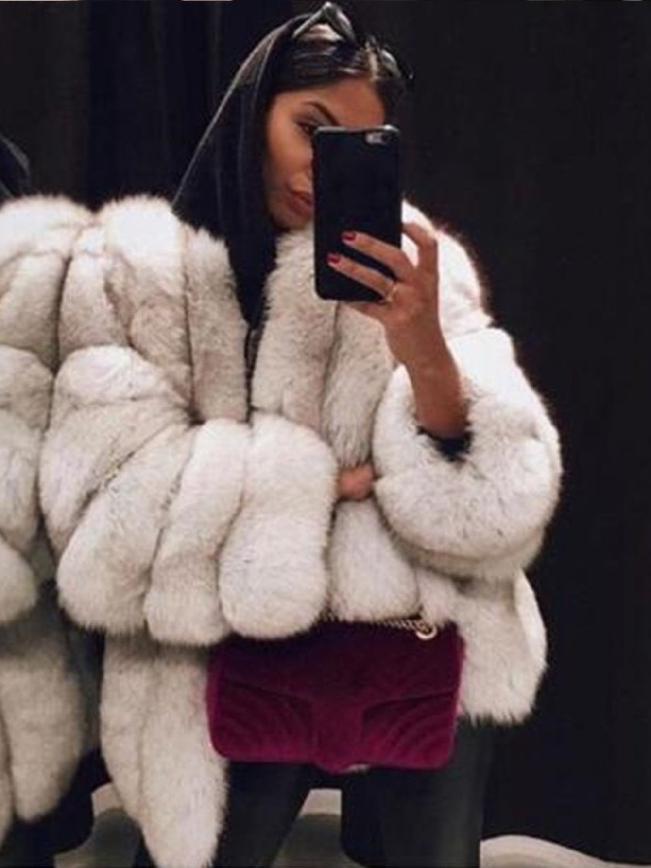 Plus Size - Plus Size, Women'S Large Size Elegant Imitation Fox Fur Coat - Plush Soft Long Winter Coat with Collar, Solid Color (/Brown/Tan) | Warm Winter Outerwear, Luxurious Fur Jacket for Fall & Winter | Durable & Easy-Car