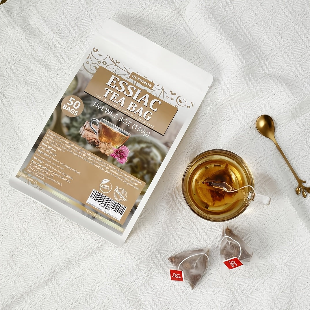 Premium 50 Nurse Tea Tea Bags, Burdock Root, Elm Bark, Rhubarb Root, and Plantain Mixed Vitality Tea, No Additives or Caffeine, Suitable for Mental and Soul Health