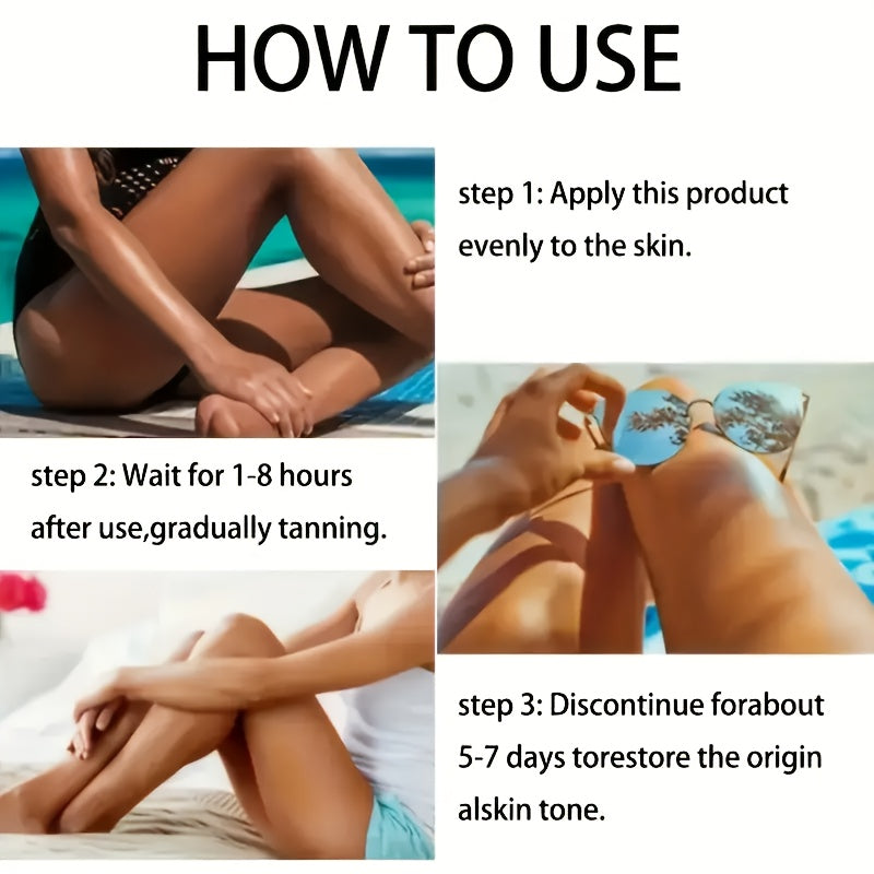 150g Super Dark Self-tanning Lotion - Quick Formulation, Perfect for Summer Beach And Seaside Use, Creating A Bronze Wheat Complexion, Refreshing Moisturizing, Suitable for All Light Beige Light Beige, Preventing Sunburn, Tan