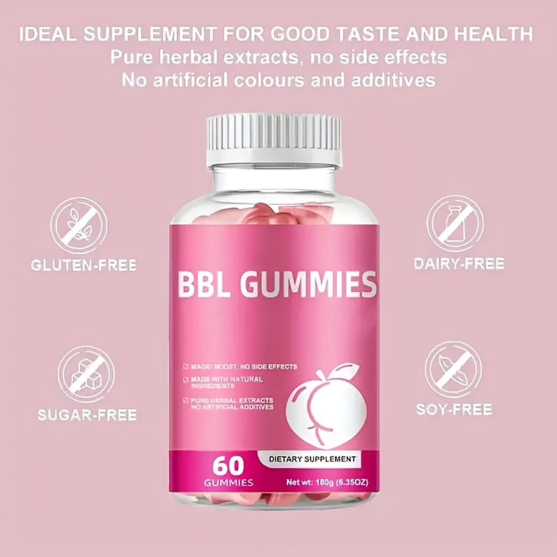 Women's Curves Candy - Supports Natural Curves with Ingredients Like Kudzu Root, Fenugreek, Saw Palmetto, And A Blend Of Herbal Extracts, Vitamins, And Minerals. Delicious Peach Flavor, 60pcs (30-day Supply).