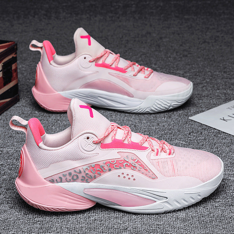 Phantom Cherry Blossom 2025 Men's & Women's Mid-Top Basketball Shoes - Breathable Shock-Absorbing Training Sneakers with Anti-Slip Rubber Sole, Wear-Resistant PU/Fabric Upper for Spring Summer Sports, High Top Sneakers, Shock