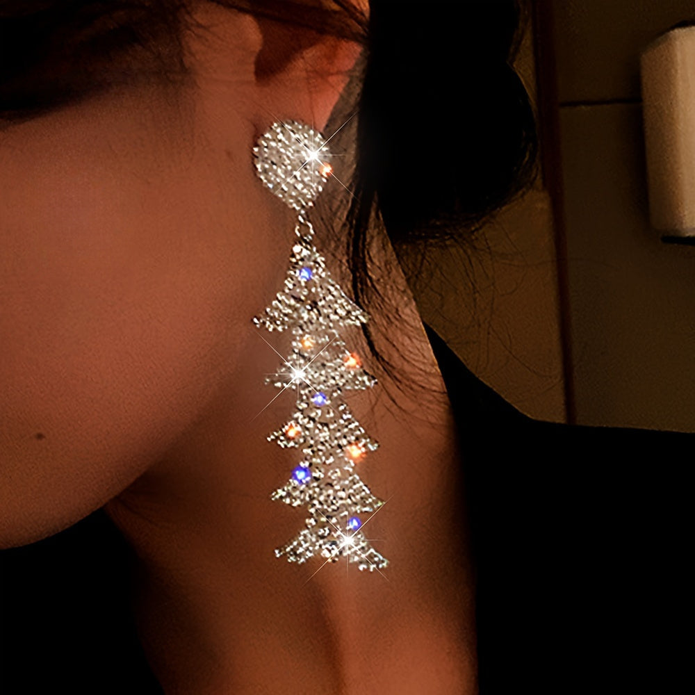 1 Pair of New Fashionable And Perfect Bohemian Style Long Geometric Cube Dangling Copper Earrings for Women Daily Wear Holiday Party, Casual Party, Birthday Gift Jewelry