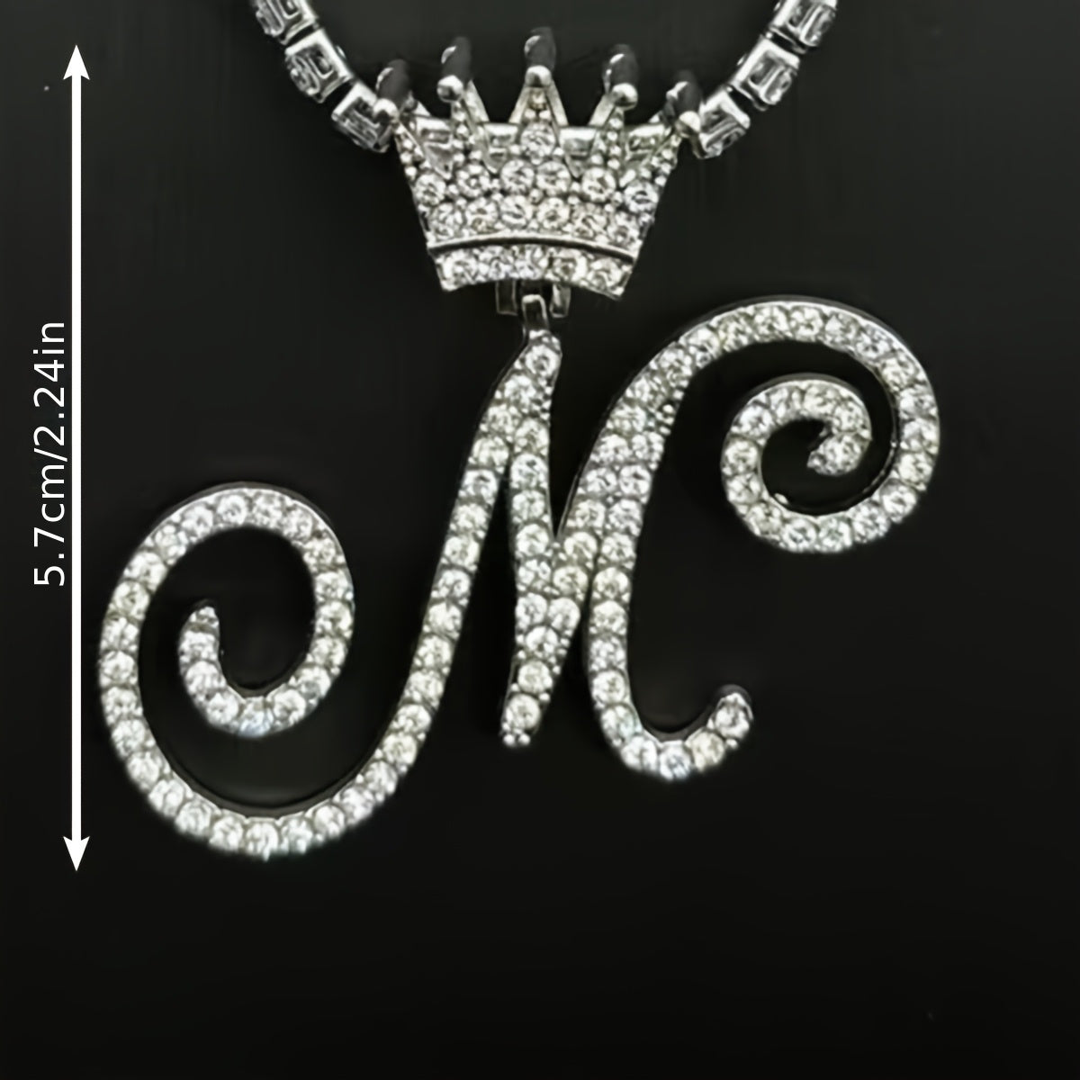1pc Men's and Women's Fashion Pendant Necklace-26 Crown-shaped Fancy English Letter Pendant Necklace with Round Box Chain-Hip-hop Style Niche Necklace Jewelry Gift