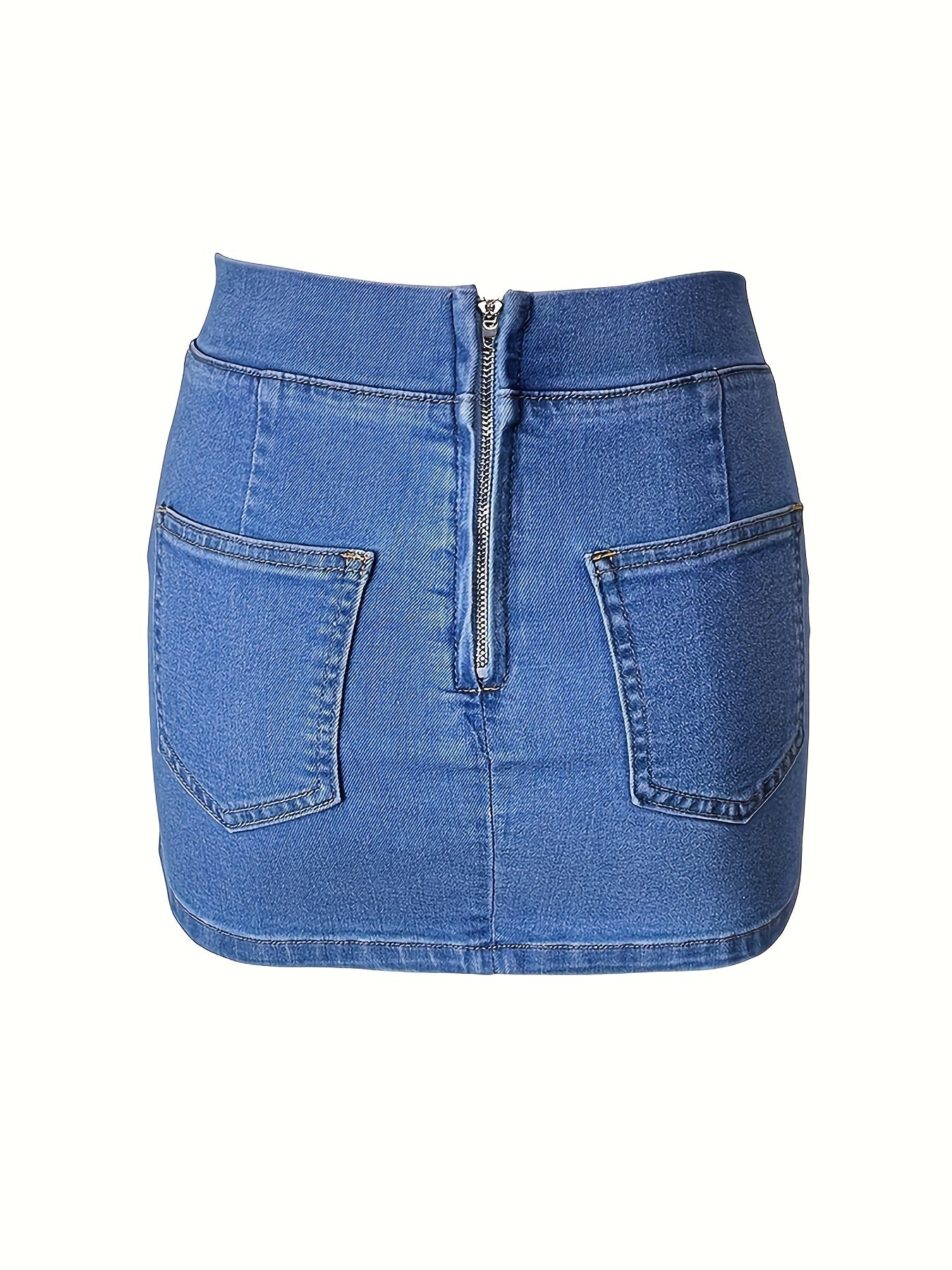 Ladies' Sexy Hip Hugging Solid Color Denim Skirt Casual Summer Vacation Skirt
