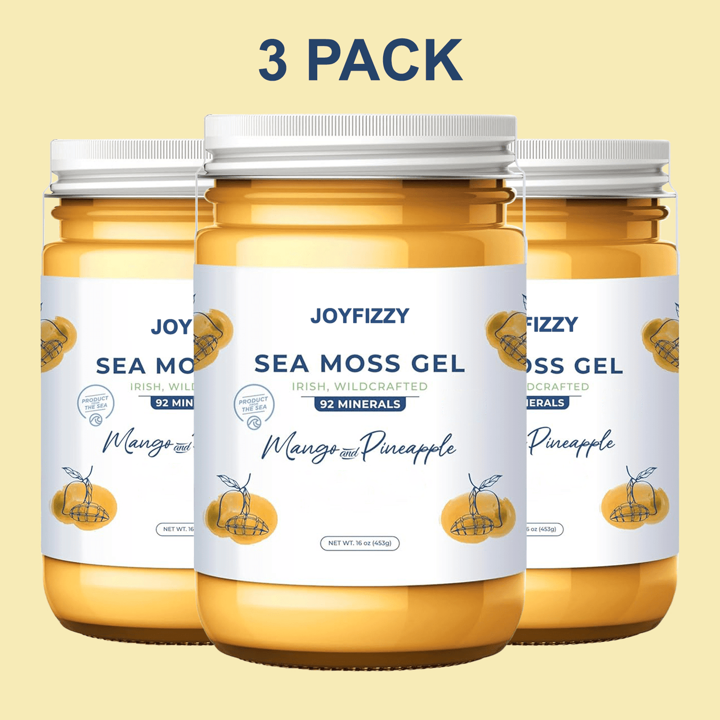Wildcrafted Irish Sea Moss Gel - Seamoss, Gut Health (MANGO/PINEAPPLE, Pack of 1)