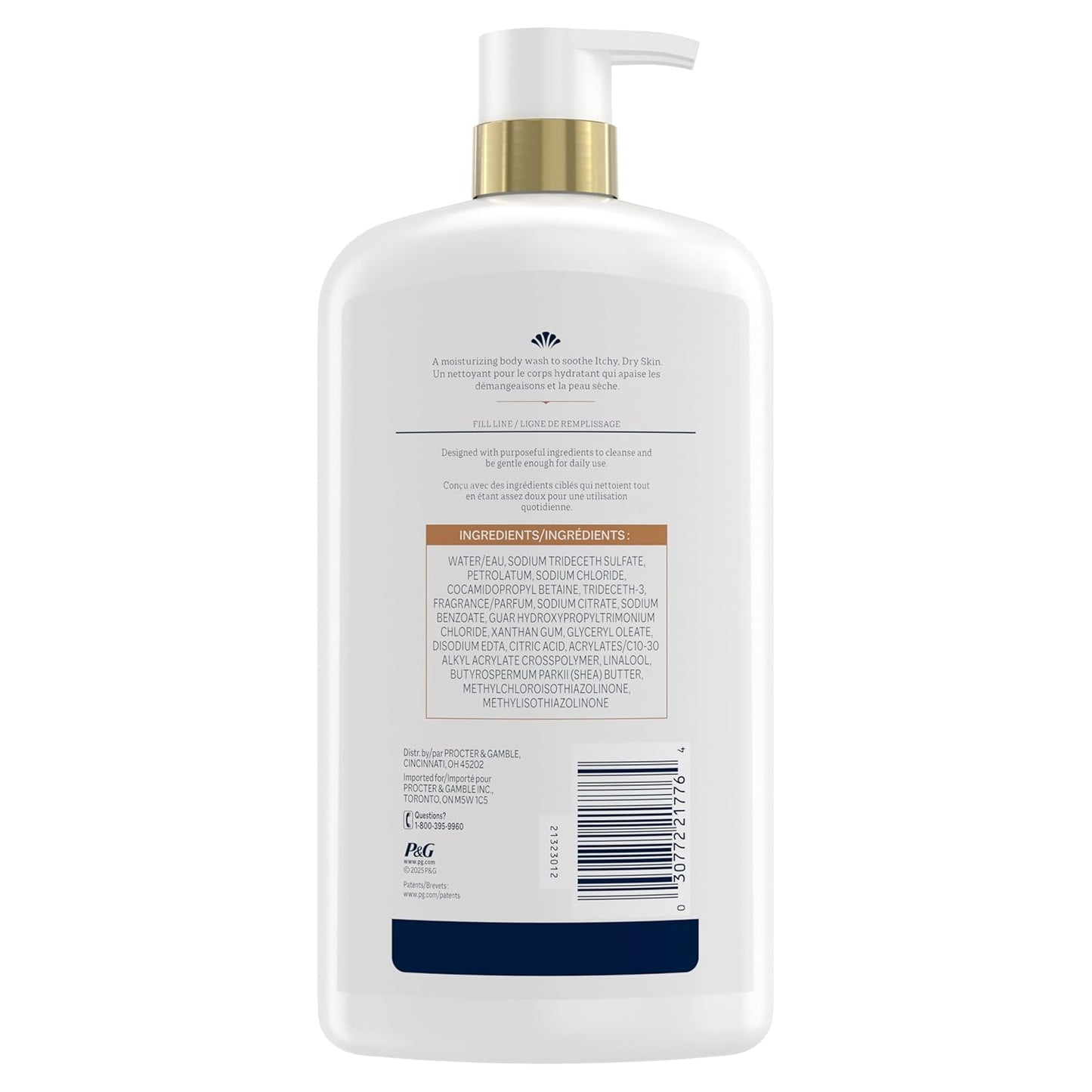 Ivory Body Wash, Deeply Moisturizing, 24hr Nourishing Hydration, Soothes Itchy Dry Skin, Made with Shea Butter Blend, Free of Dyes Heavy Perfumes Parabens & Phthalates, Vanilla Scent, 27 oz