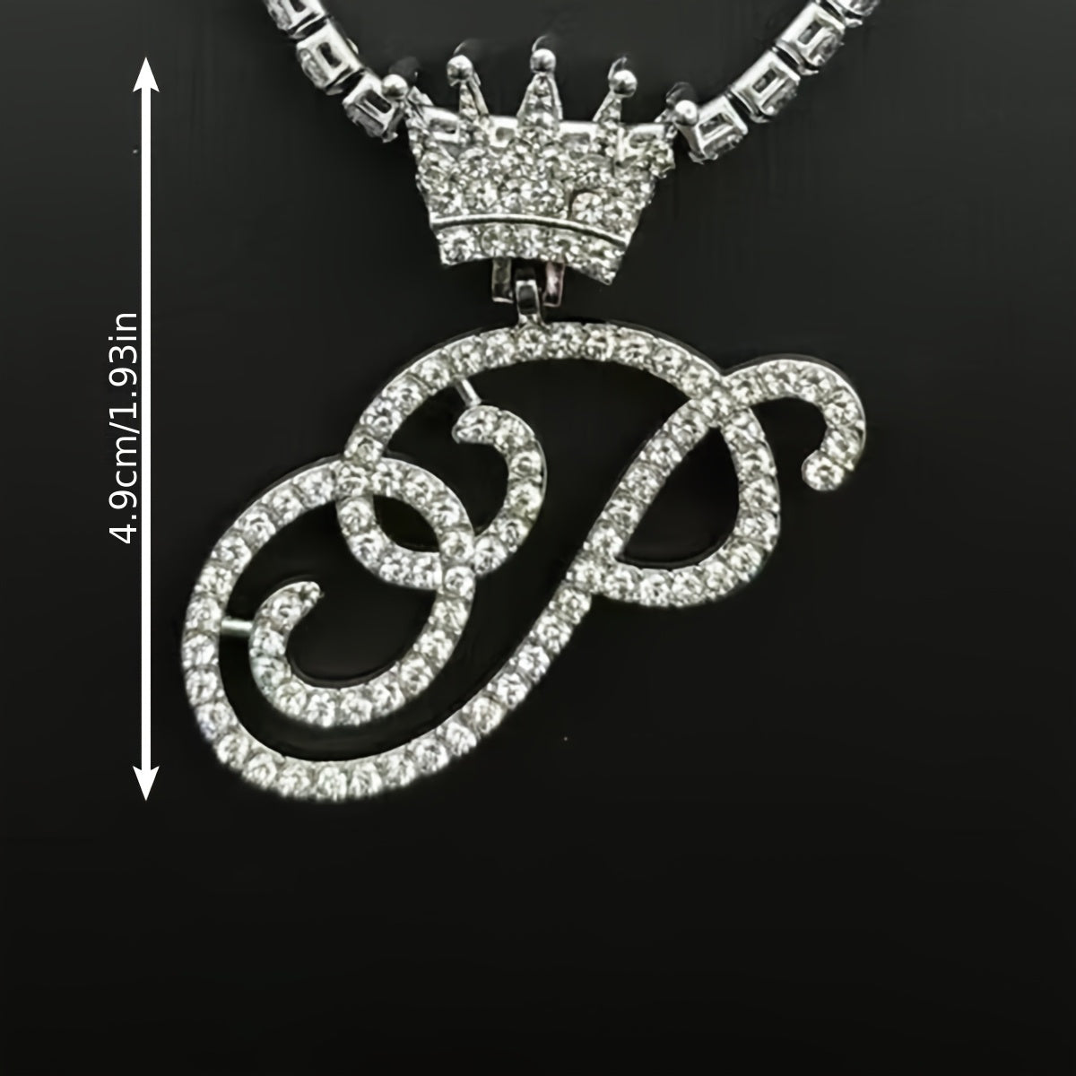 1pc Men's and Women's Fashion Pendant Necklace-26 Crown-shaped Fancy English Letter Pendant Necklace with Round Box Chain-Hip-hop Style Niche Necklace Jewelry Gift