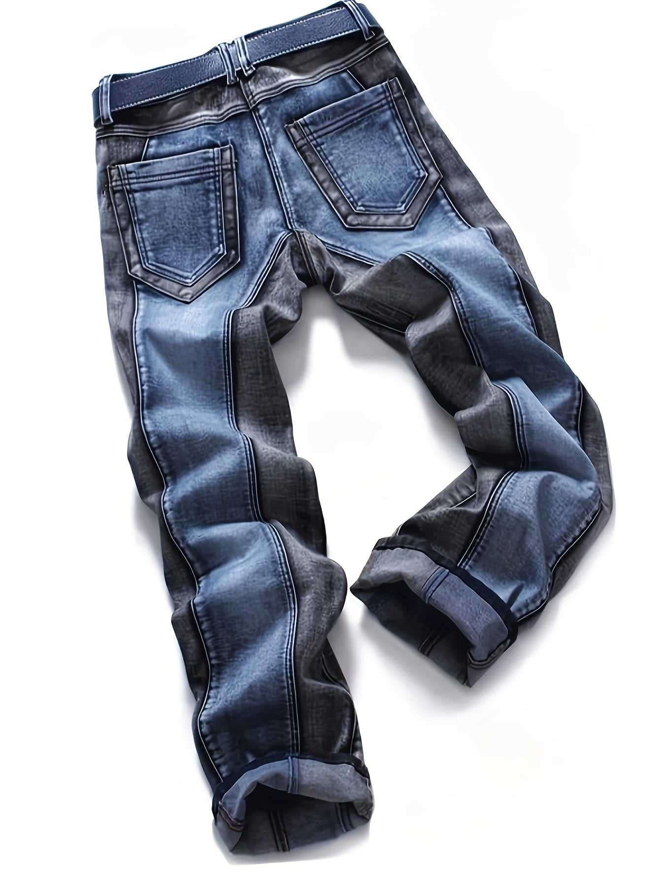 Men'S Mid-rise Fashion Splice Stretchy Skinny Jeans