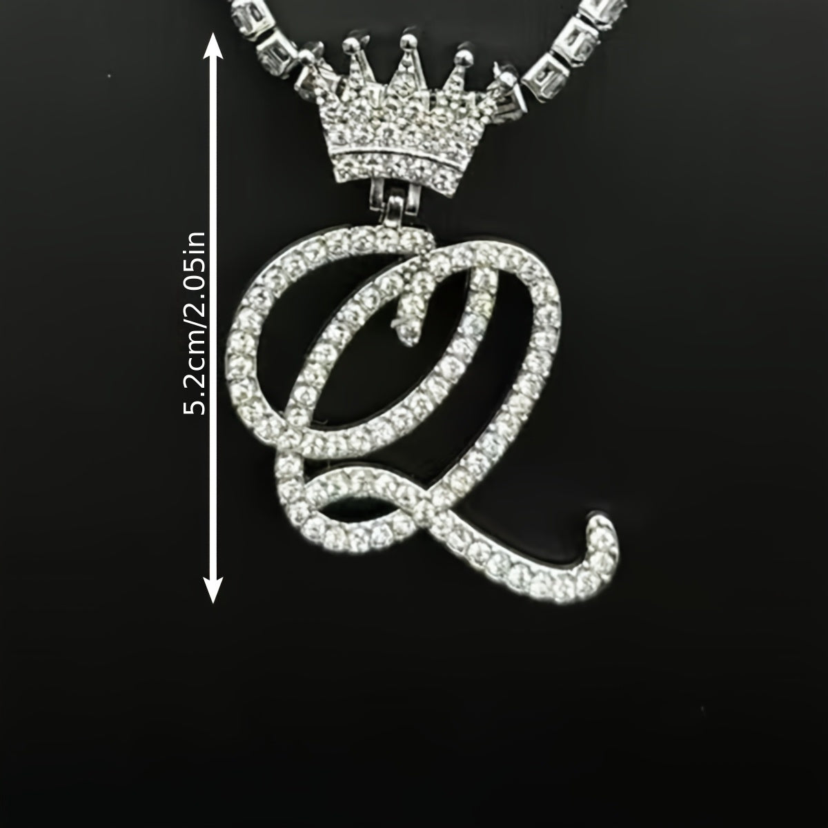 1pc Men's and Women's Fashion Pendant Necklace-26 Crown-shaped Fancy English Letter Pendant Necklace with Round Box Chain-Hip-hop Style Niche Necklace Jewelry Gift
