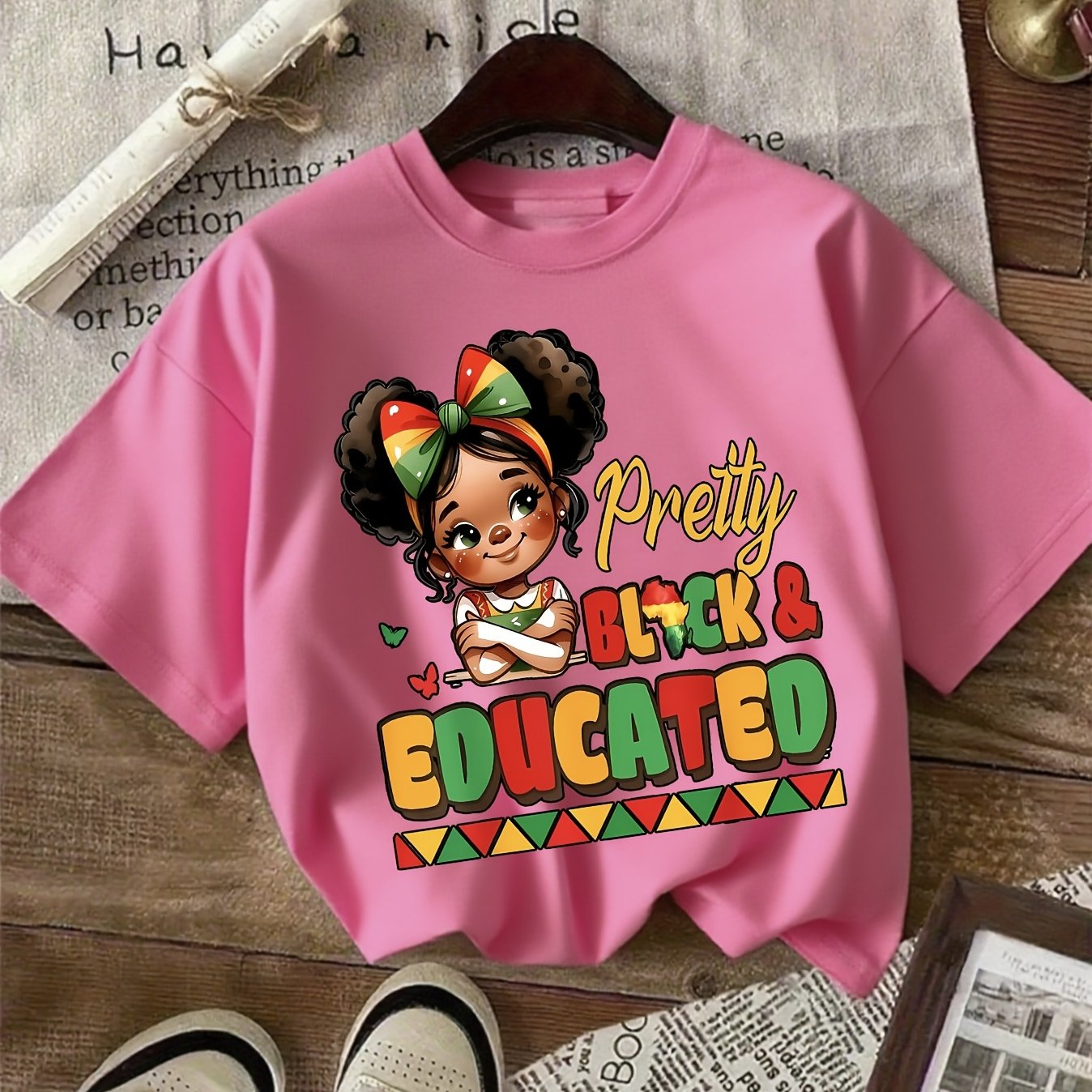 Pretty Black Educated Black History African Boys Girls Girls T-Shirt