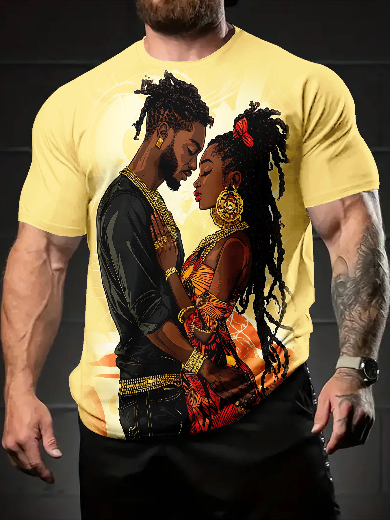 Summer Men'S Outdoor Leisure Sports T-Shirt, Simple Retro Street Cool Hip Hop Cartoon Character 3D Printed T-Shirt