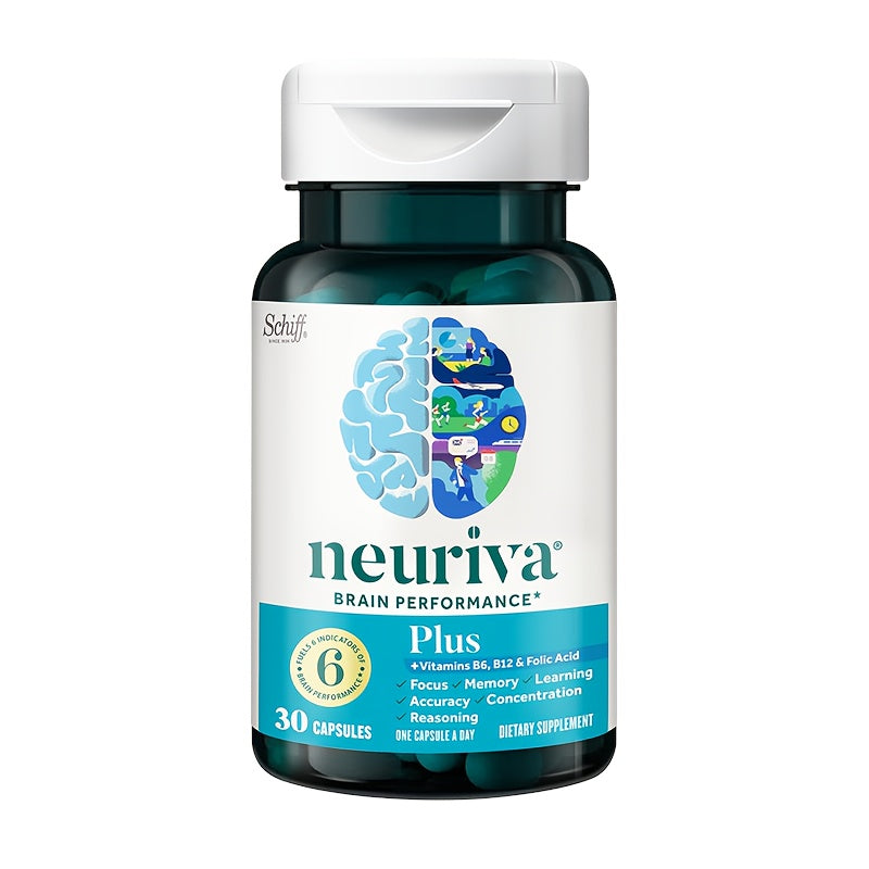 NEURIVA Brain Power Plus 30 /Bottle Phosphatidylserine, B6, B12, - Supports Attention, Memory, Learning, Accuracy, Concentration and Reasoning 2 Bottles