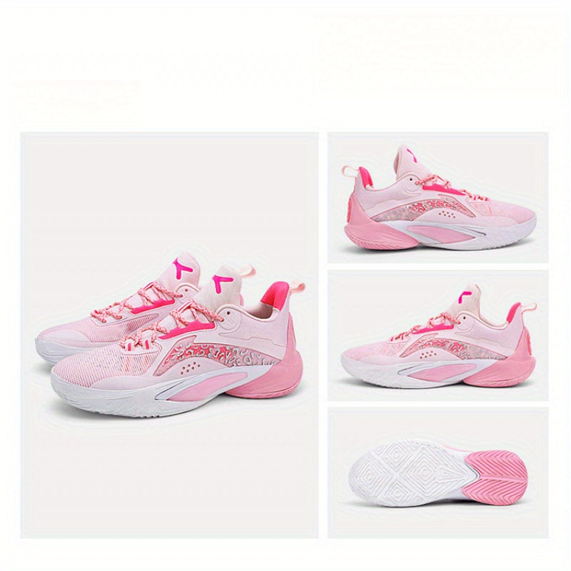 Phantom Cherry Blossom 2025 Men's & Women's Mid-Top Basketball Shoes - Breathable Shock-Absorbing Training Sneakers with Anti-Slip Rubber Sole, Wear-Resistant PU/Fabric Upper for Spring Summer Sports, High Top Sneakers, Shock