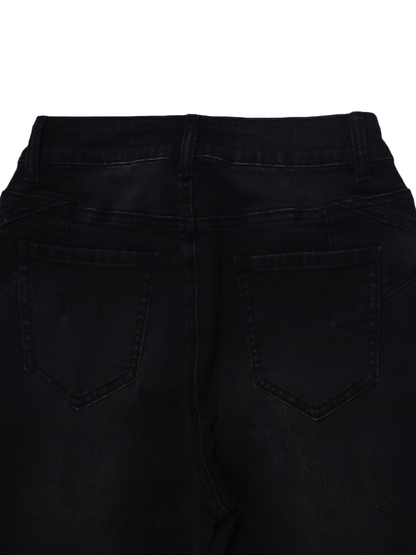 L035 Trendy And Versatile Street Fashion, Pure Black Skinny Stretch Ankle Pants, Women's Jeans.