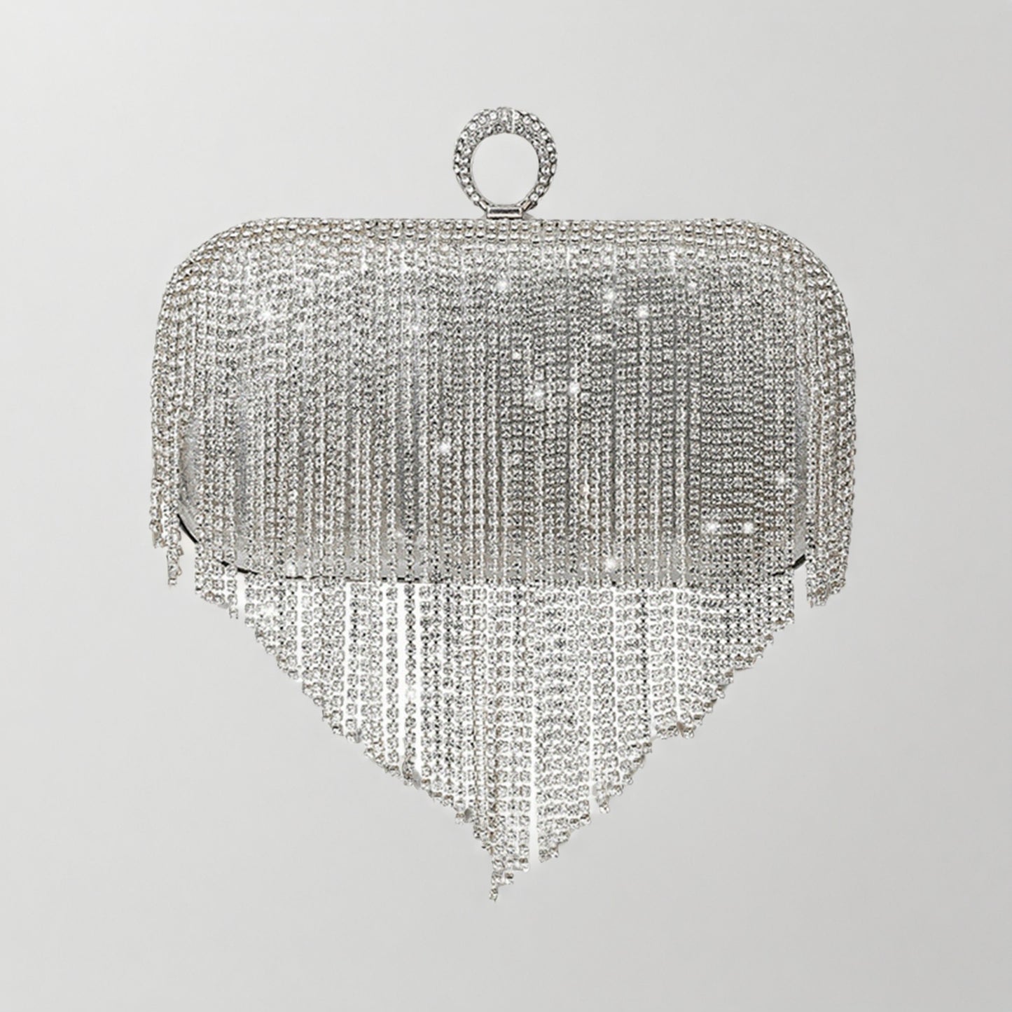 Female Evening Bag, Small Portable Rhinestone Tassels Handbag Purse Nice Gift for Women, Silvery/Golden/Black