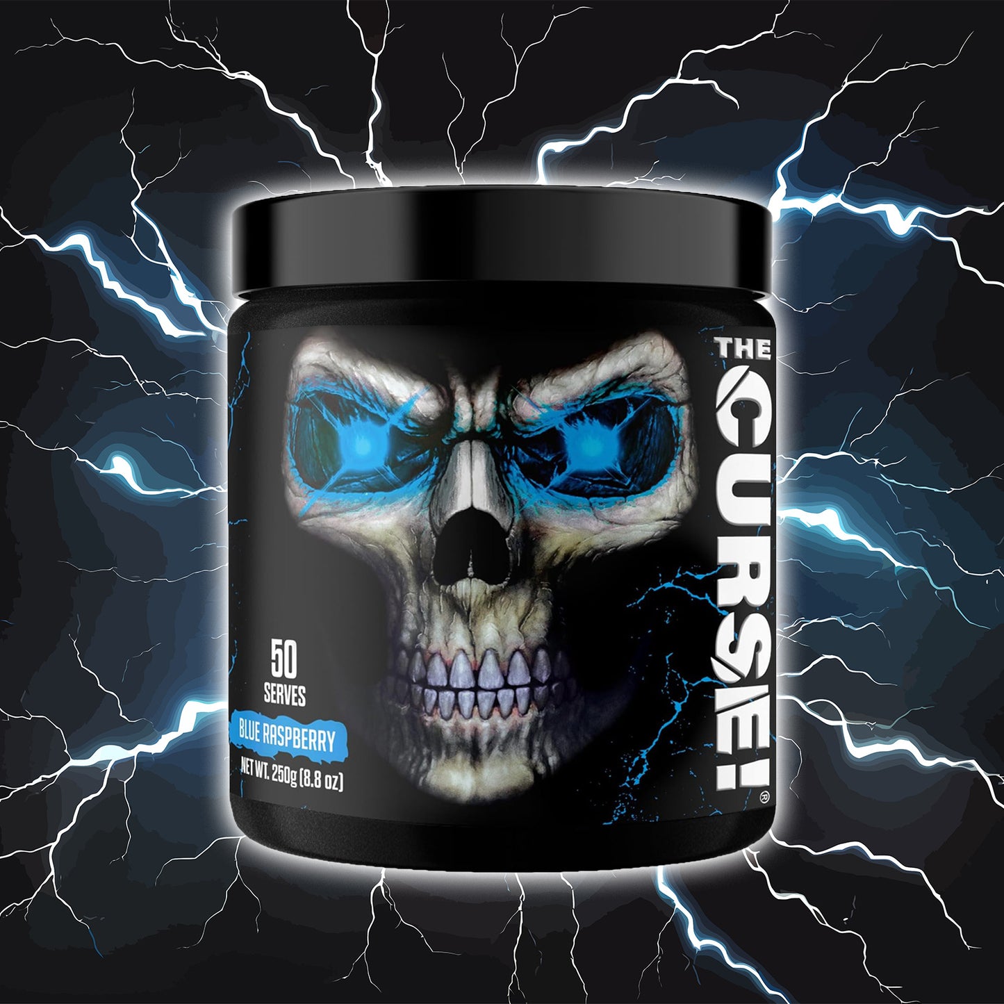 JNX SPORTS The Curse! Pre-Workout Powder - 50 Servings, Boosts Strength & Focus with Caffeine, Beta-Alanine, Creatine & L-Citrulline - Blue Raspberry Flavor