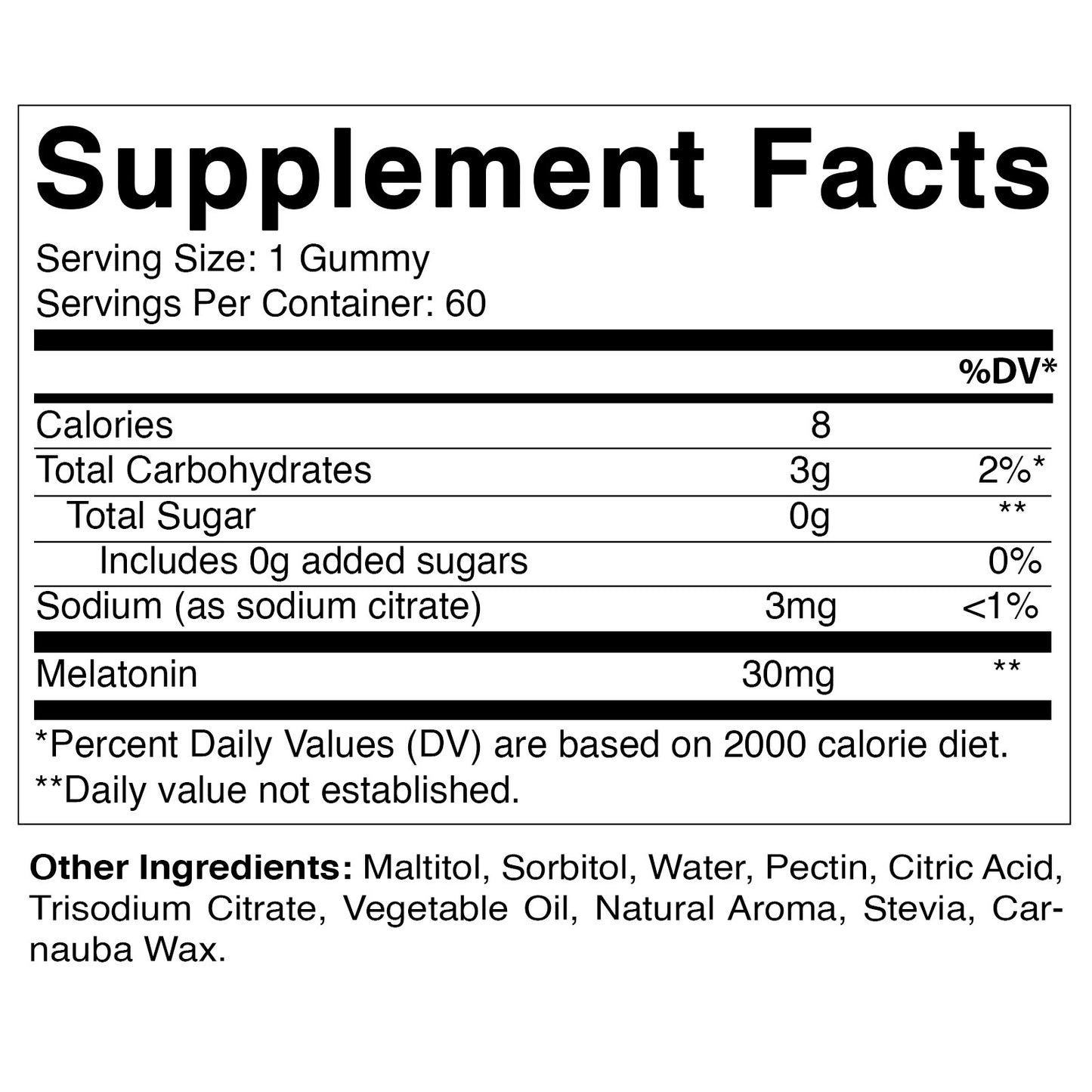 Vitamatic Sugar Free Melatonin 30mg per Gummy - 60 Servings - 60 Vegetarian Gummies - Non-Habit Forming Supplement 60 Count