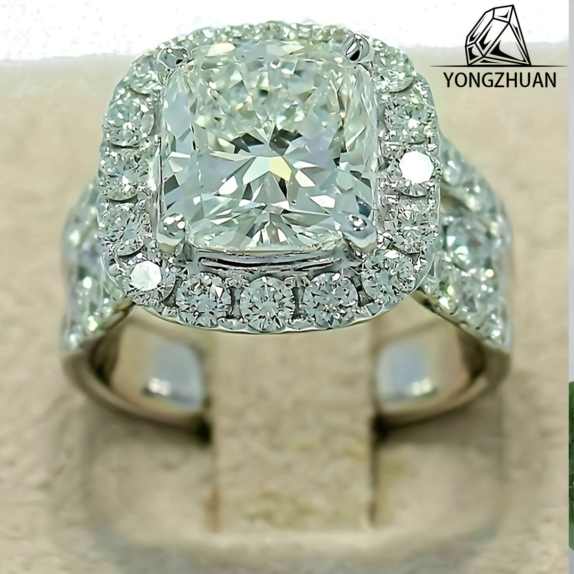 1pc S925 Silvery Inlaid 3.5-carat Moissanite Unisex Ring, Suitable for Daily Wear As A Birthday Gift for Family, Friends, Couples, Holiday Gifts, Halloween, Christmas, Valentine's Day, Carnival