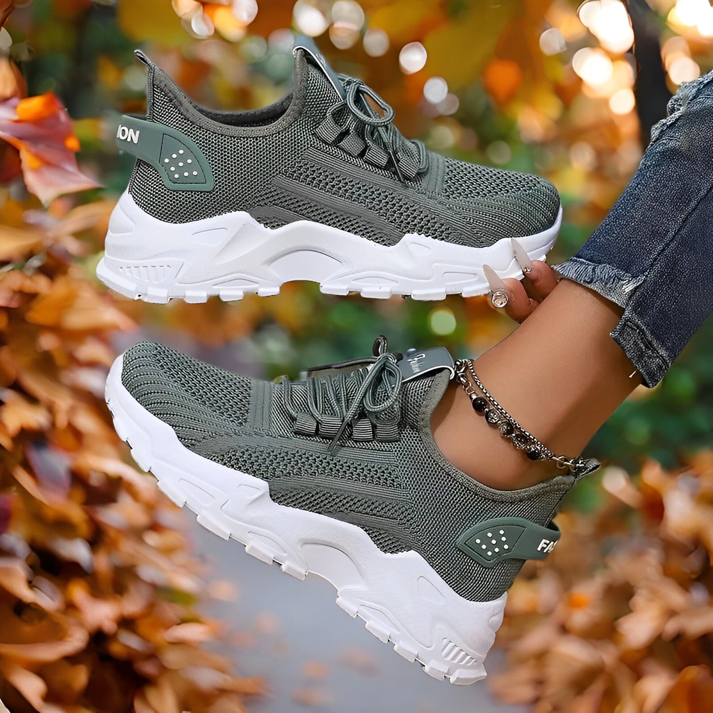 Women'S Lightweight Athletic Shoes - Breathable Knit Running Sneakers, Soft Sole Low-Cut Design for All Seasons