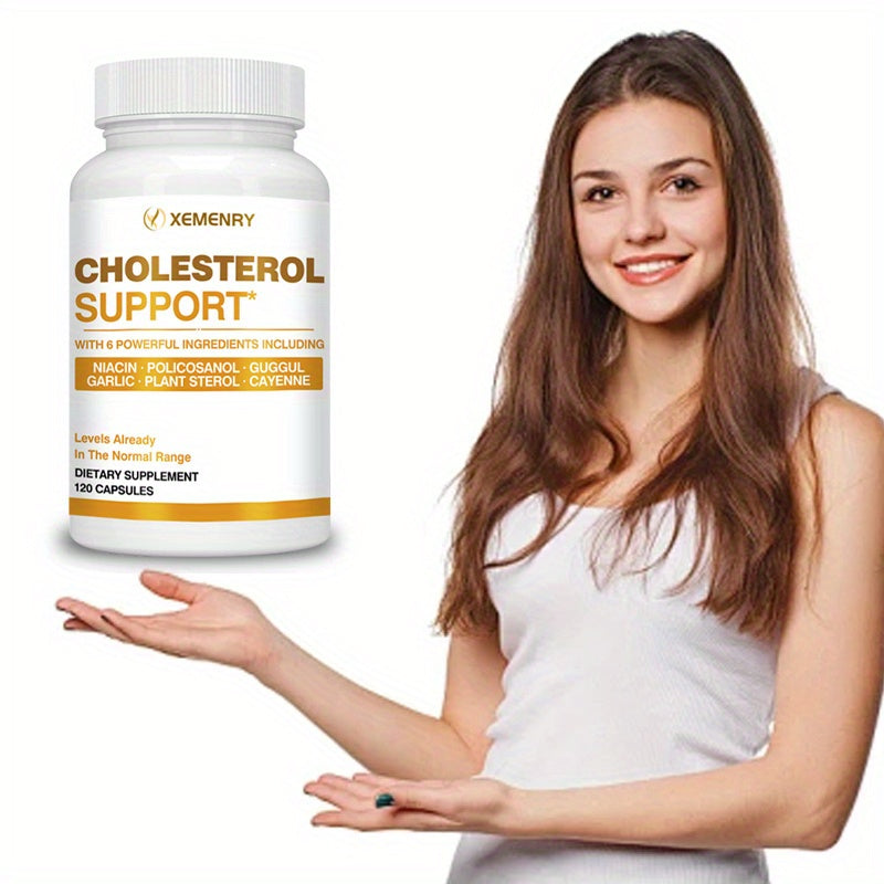 Cholesterol Support - with Niacin, Plant Sterol, Cayenne Pepper, Garlic Bulb Powder, Antioxidant - 120pcs