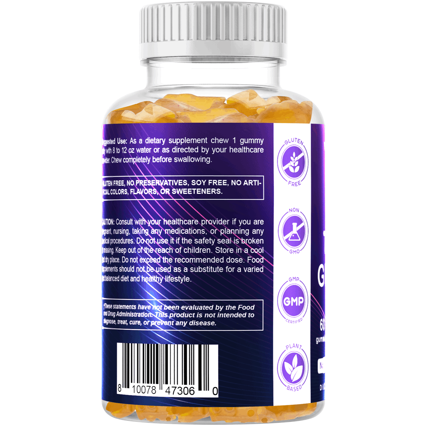 Vitamatic Milk Thistle Gummies - 3000 mg Equivalent - Min. 80% Silymarin Flavonoids - 60 Pectin Based Gummie