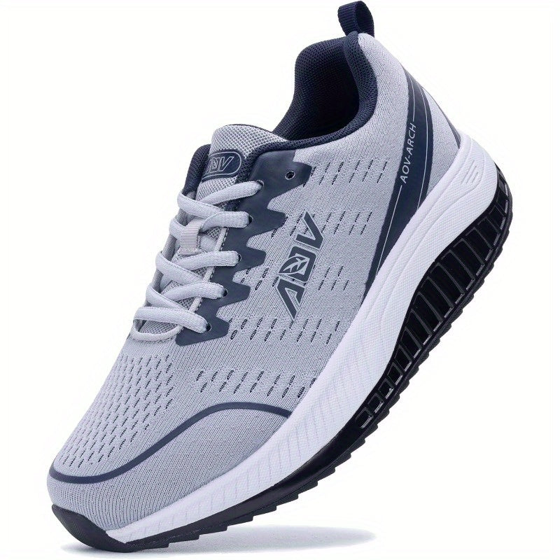 Women'S Lightweight Mesh Casual Sports Shoes - Breathable, Lace-Up Running Shoes, Comfortable Rubber Soles, Fashionable Solid-Color Casual Walking Shoes