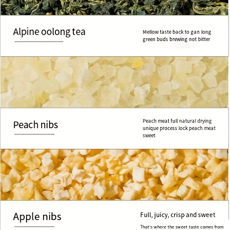 50-Count Peach Oolong Tea Bags - Hot & Cold Brew Allergen-Free Fruit Infusion, Natural Sweetness, Independent Small Packaging for Freshness, Beauty & Wellness Benefits, Fruit Tea, Refreshing Beverage, Modern Design, Pure Ingr