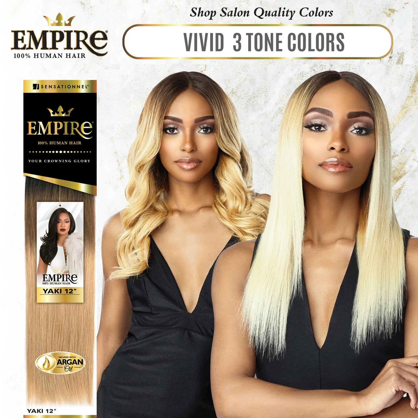 Sensationnel Empire Human Hair Weave Yaki Weaving - Textured Style, Quick Weave, Colorful Weave, Long lasting