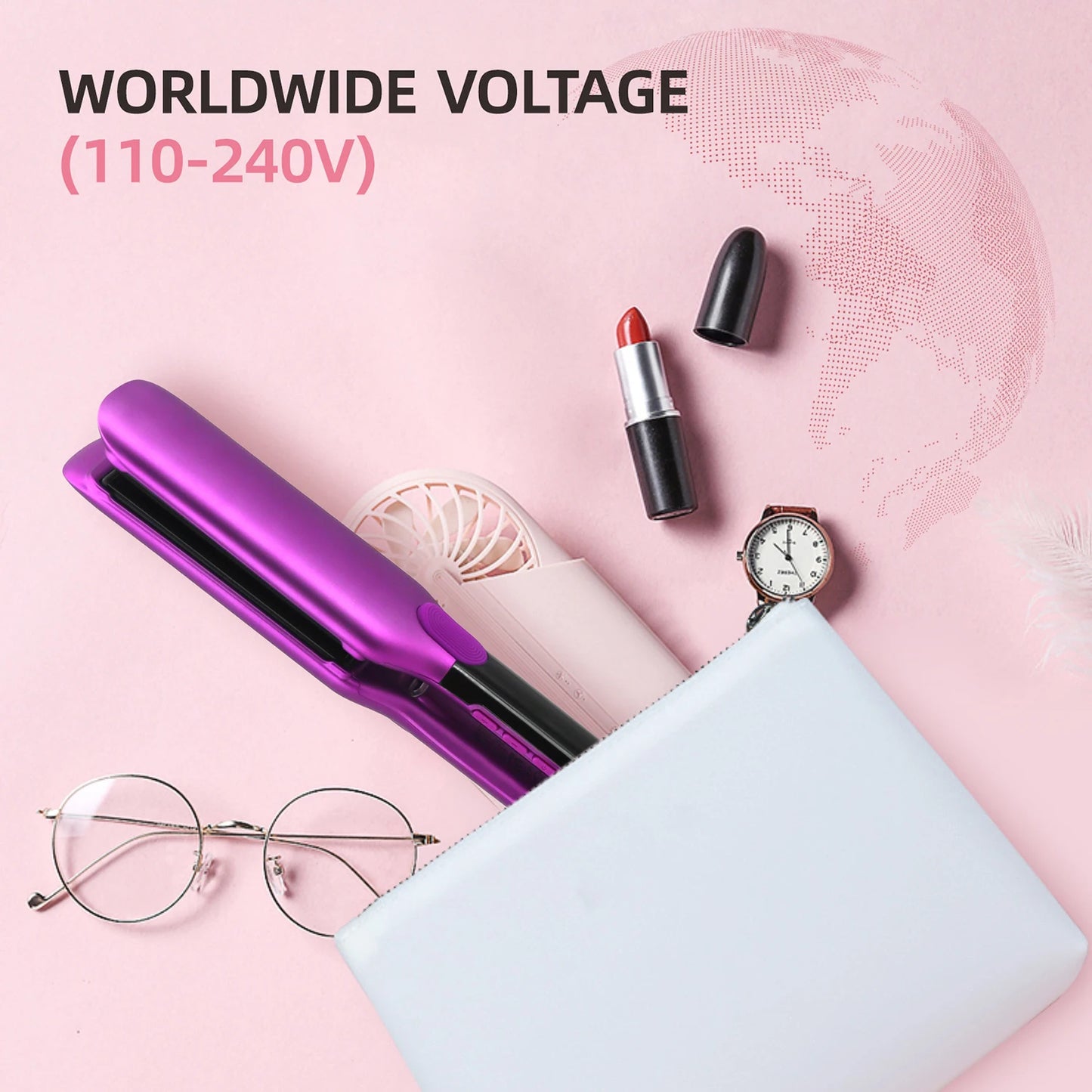 Hair Straightener 500°F Plasma Hair Flat Irons Ceramic Coating Plate Professional Salon Tool Smooth Frizz Dual Voltage