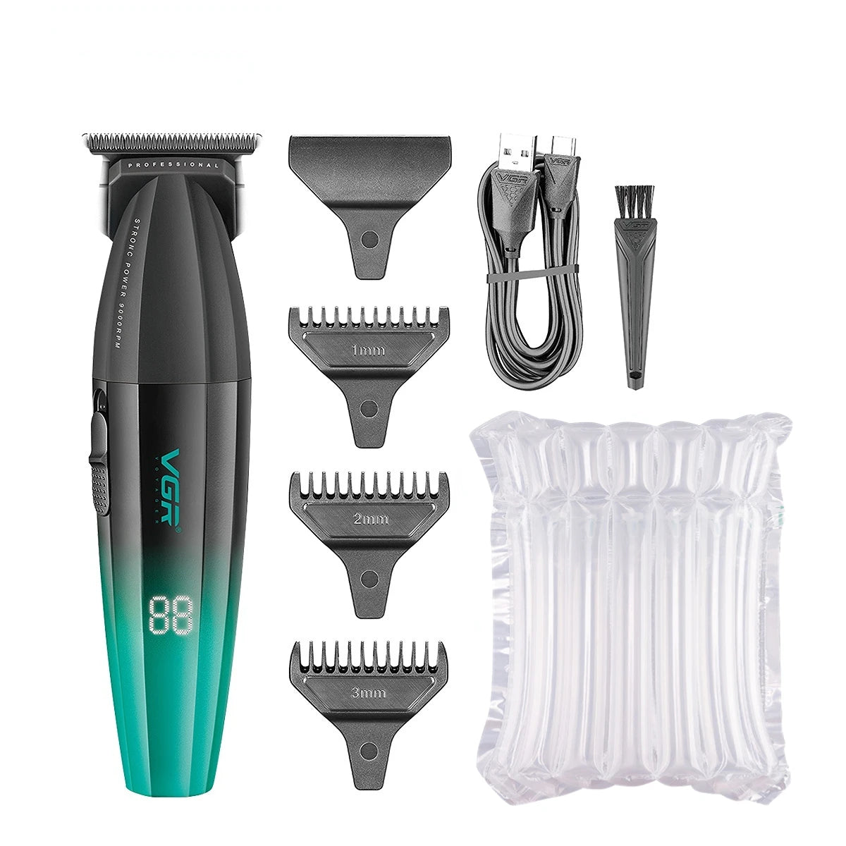 VGR Hair Trimmer Professional Hair Cutting Machine Cordless Hair Clipper 9000 RPM Haircut Barber Metal Trimmer for Men V-906